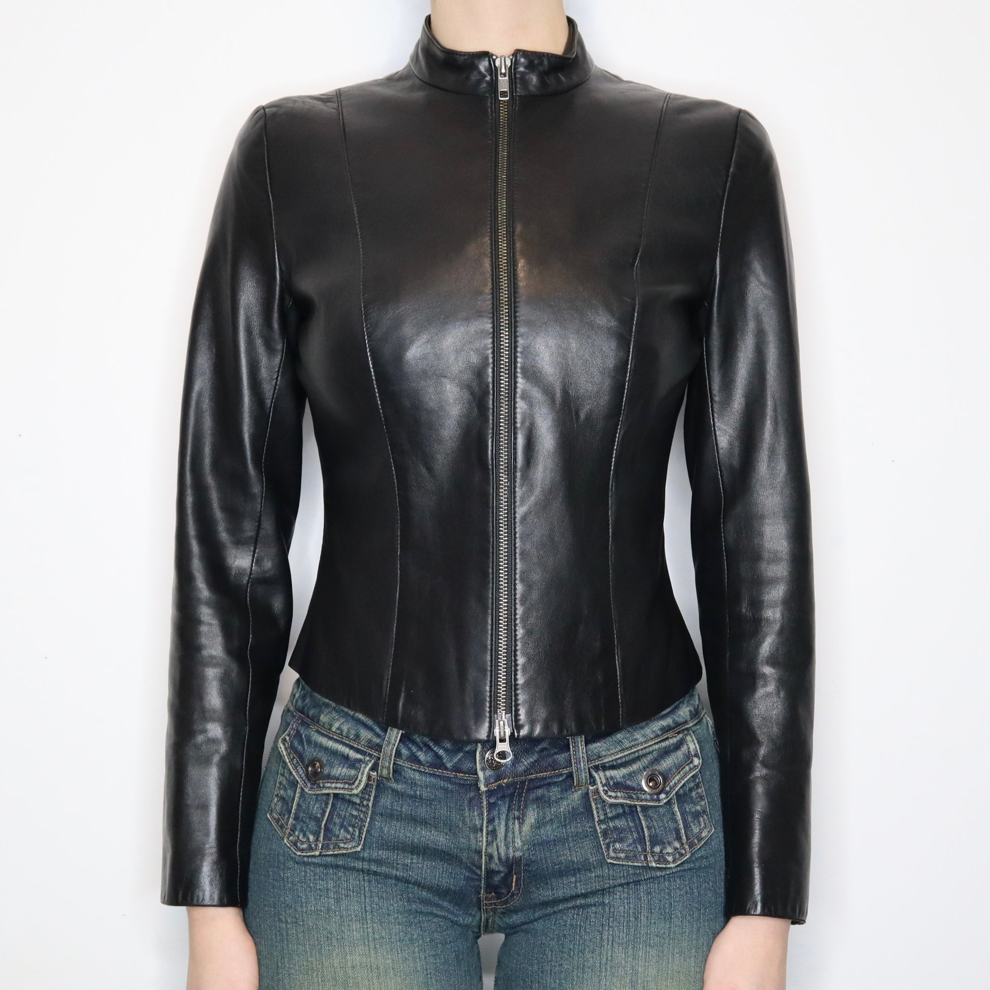 Black Leather Moto Jacket 