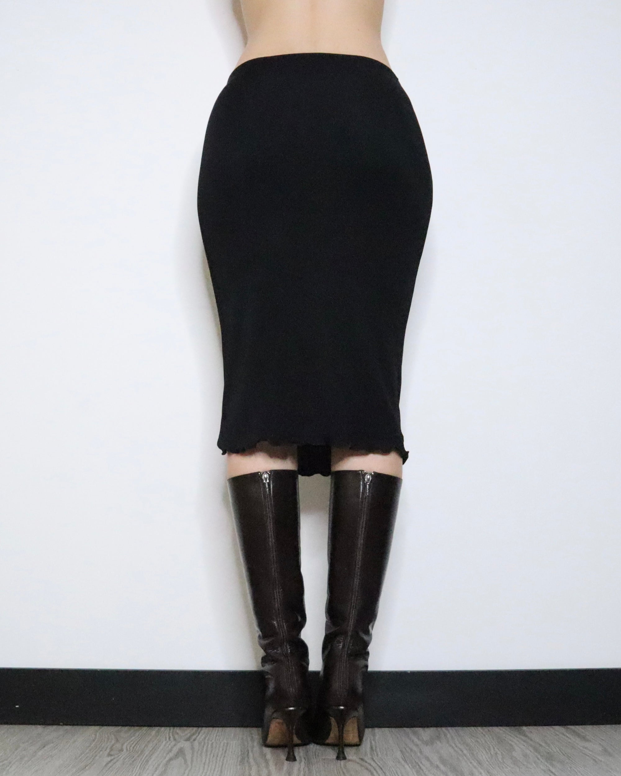 Long Black Mesh Skirt (Small) 