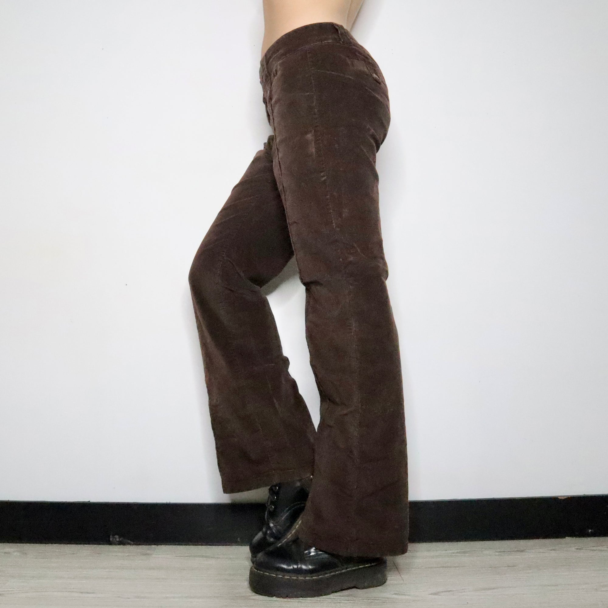 Brown Velvet Flare Pants (Large)
