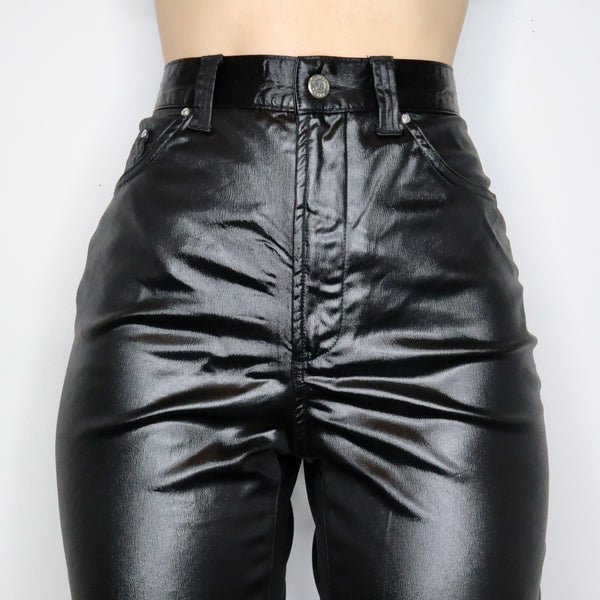 Black Liquid Satin Pants (M-L)