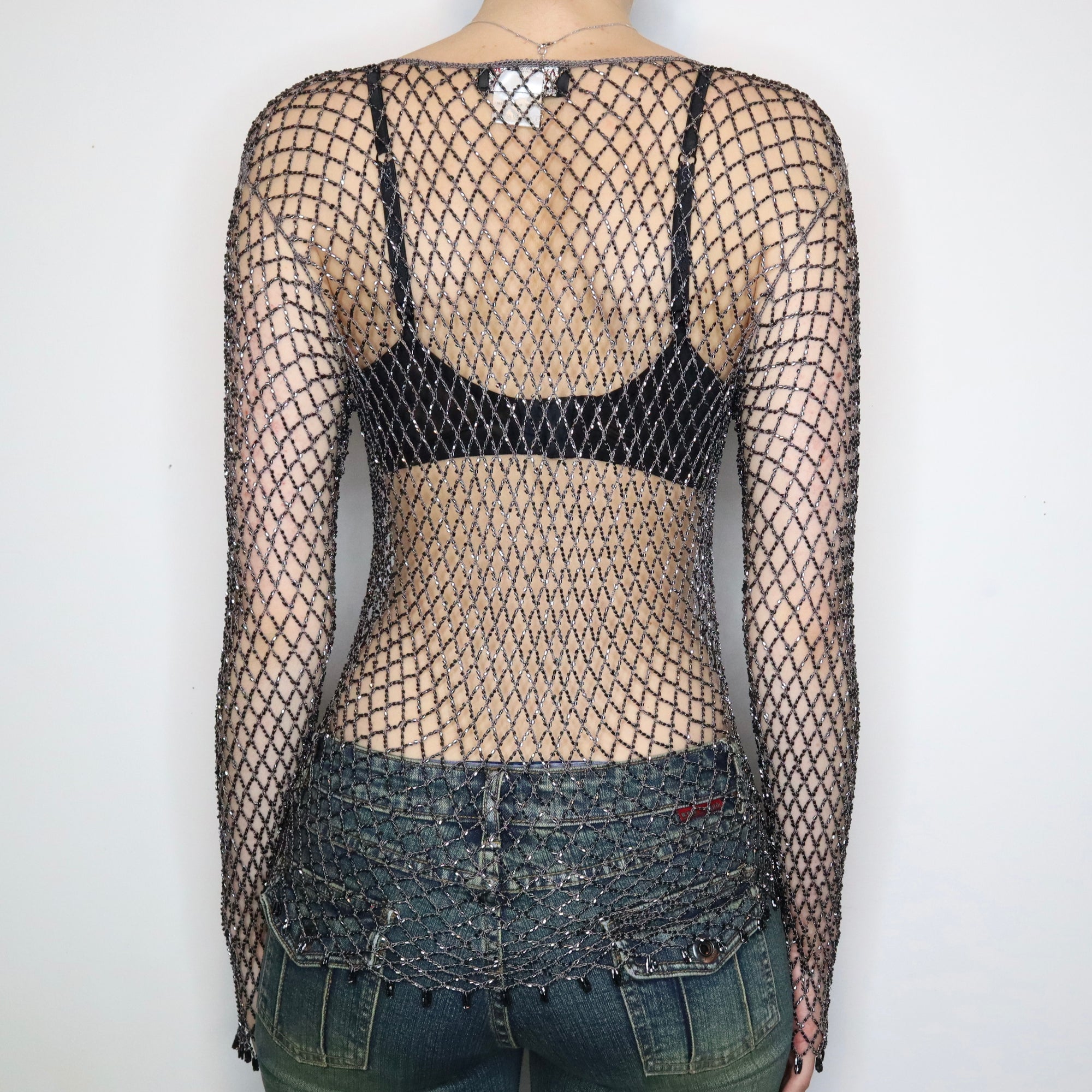 French Beaded Net Top 