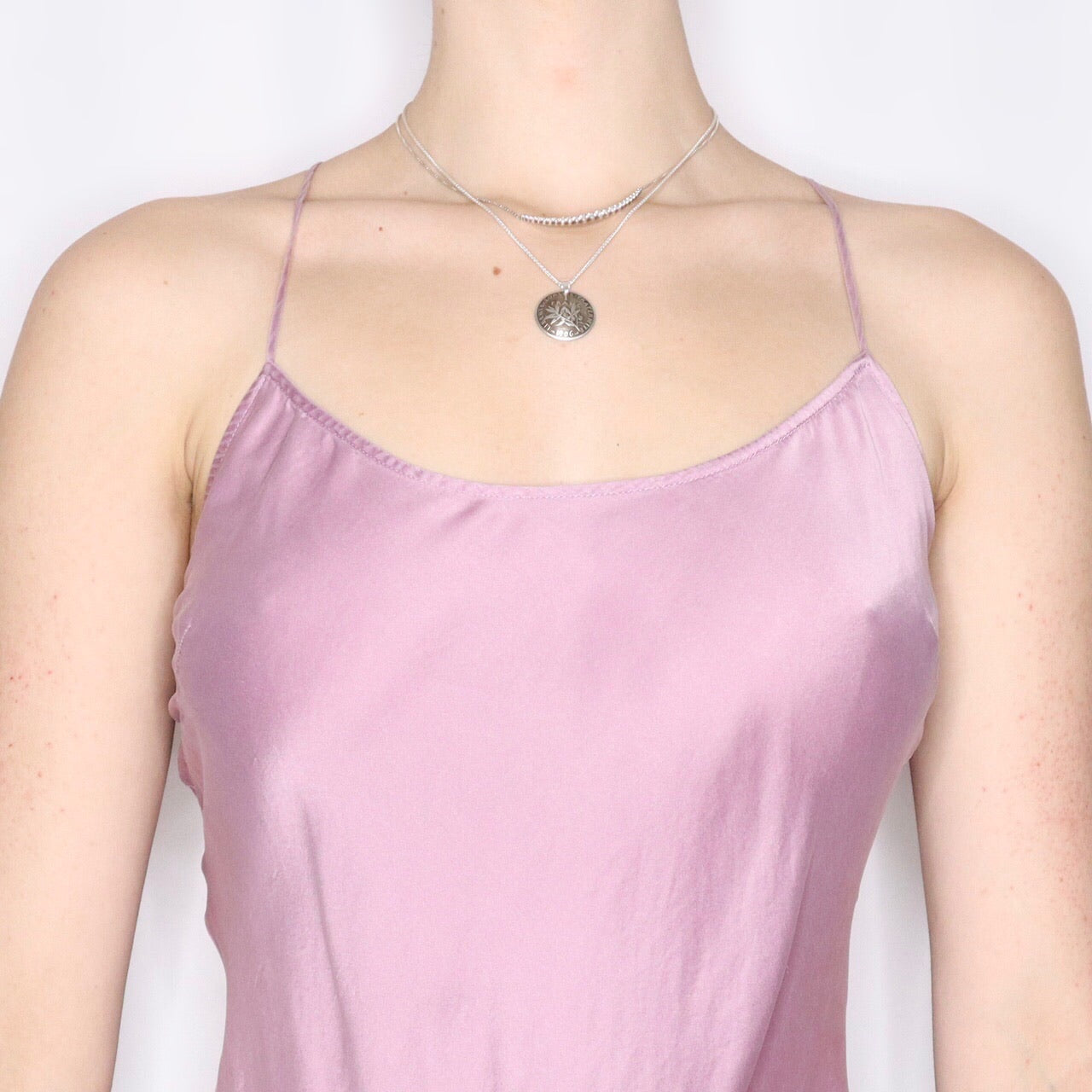 Late 2000s Victoria's Secret Lavender Ombre Silk Slip Dress