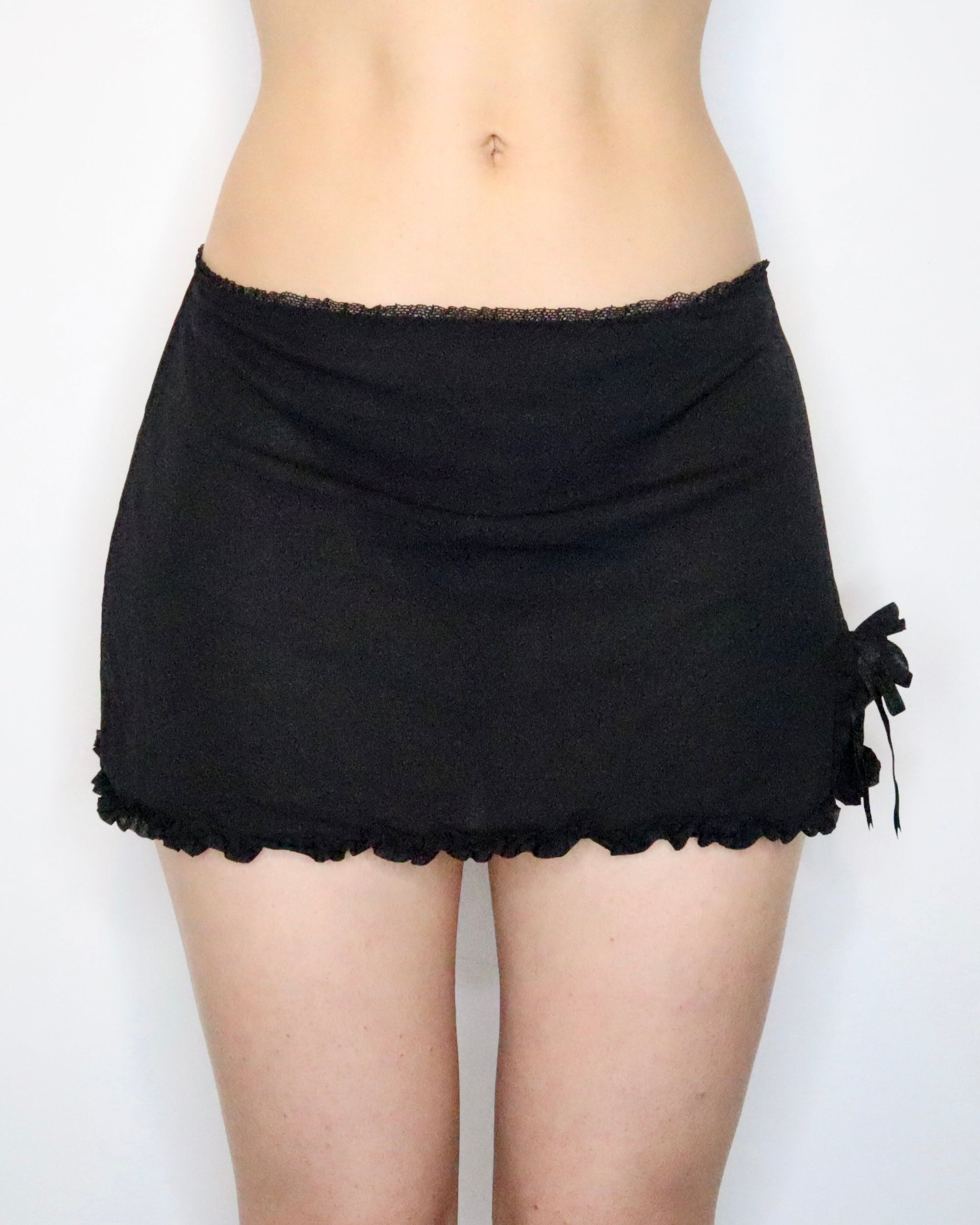 Black Mesh Mini Skirt (S-M) 