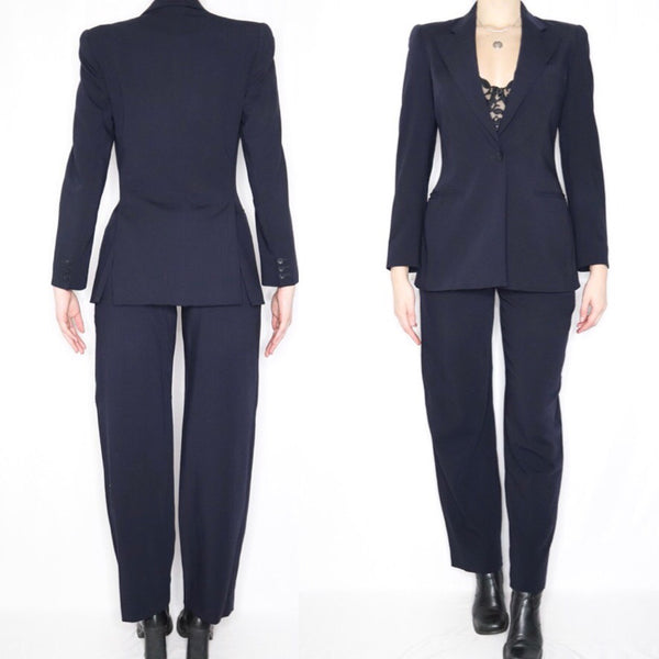 Rare Vintage 90s Giorgio Armani Navy Blue Suit - Imber Vintage