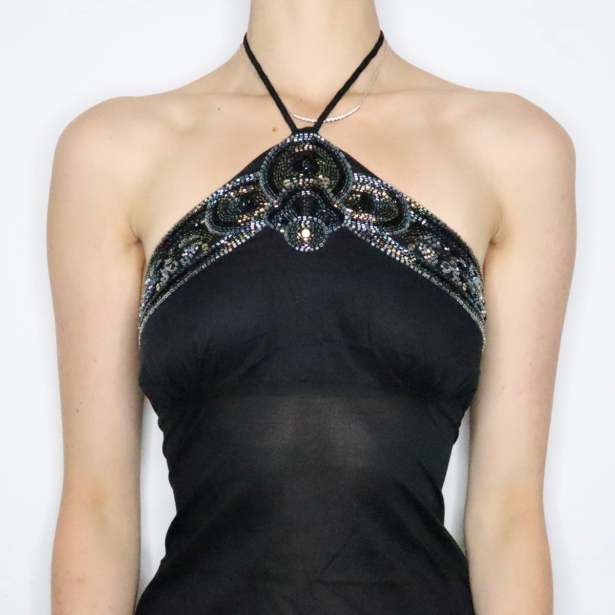 Tijana Beaded Halter Top - Ivory