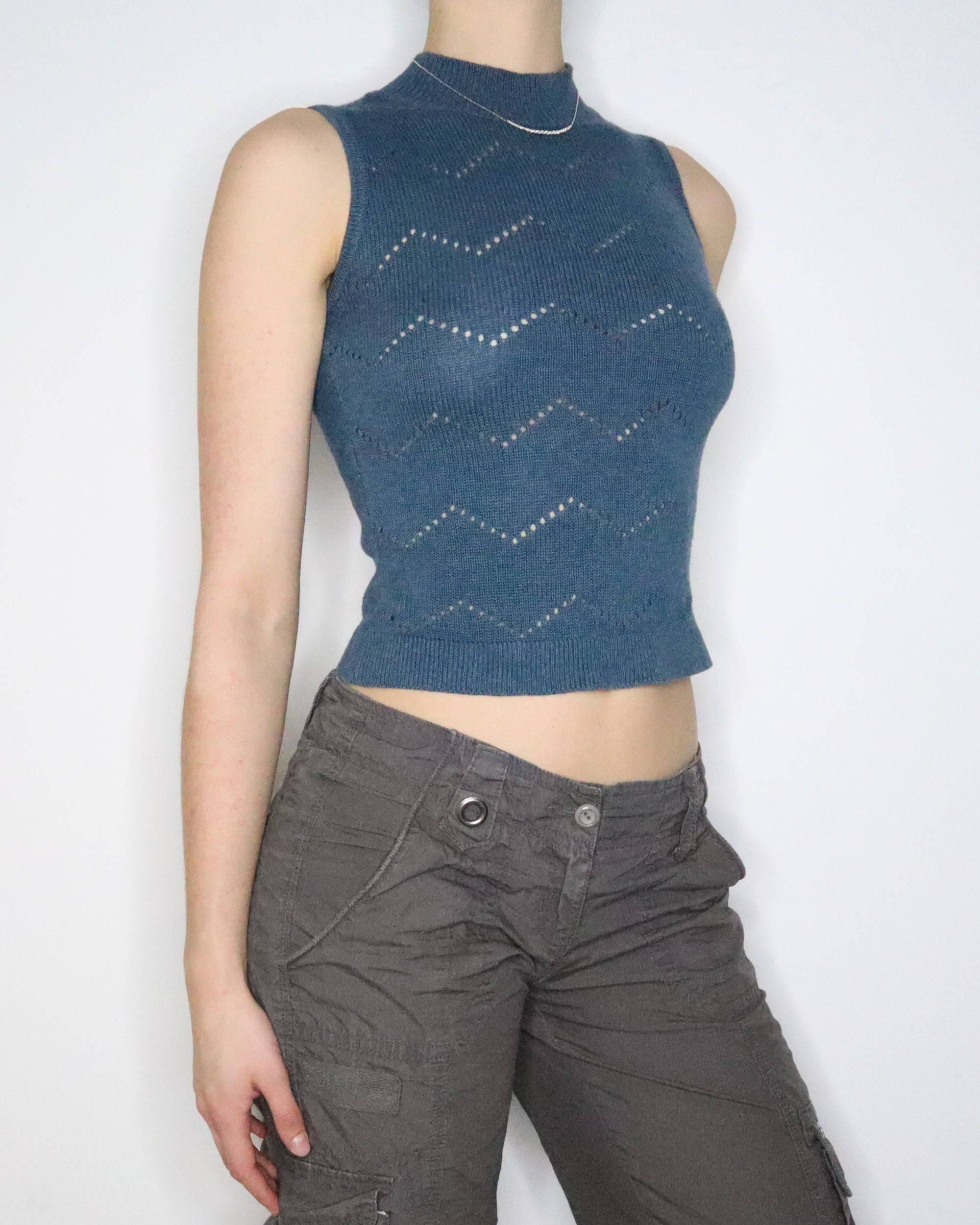 Blue Sleeveless Sweater (Small)