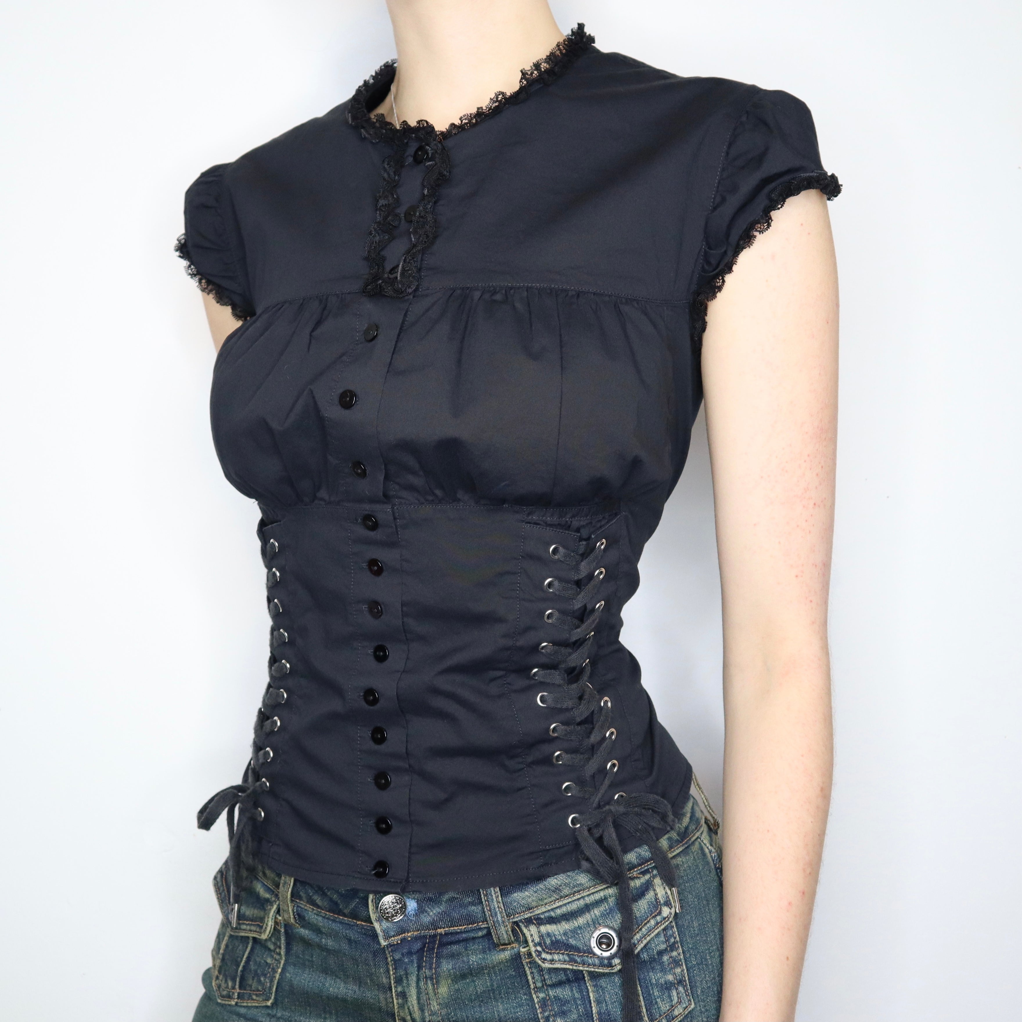 Goth Corset Blouse Imber Vintage