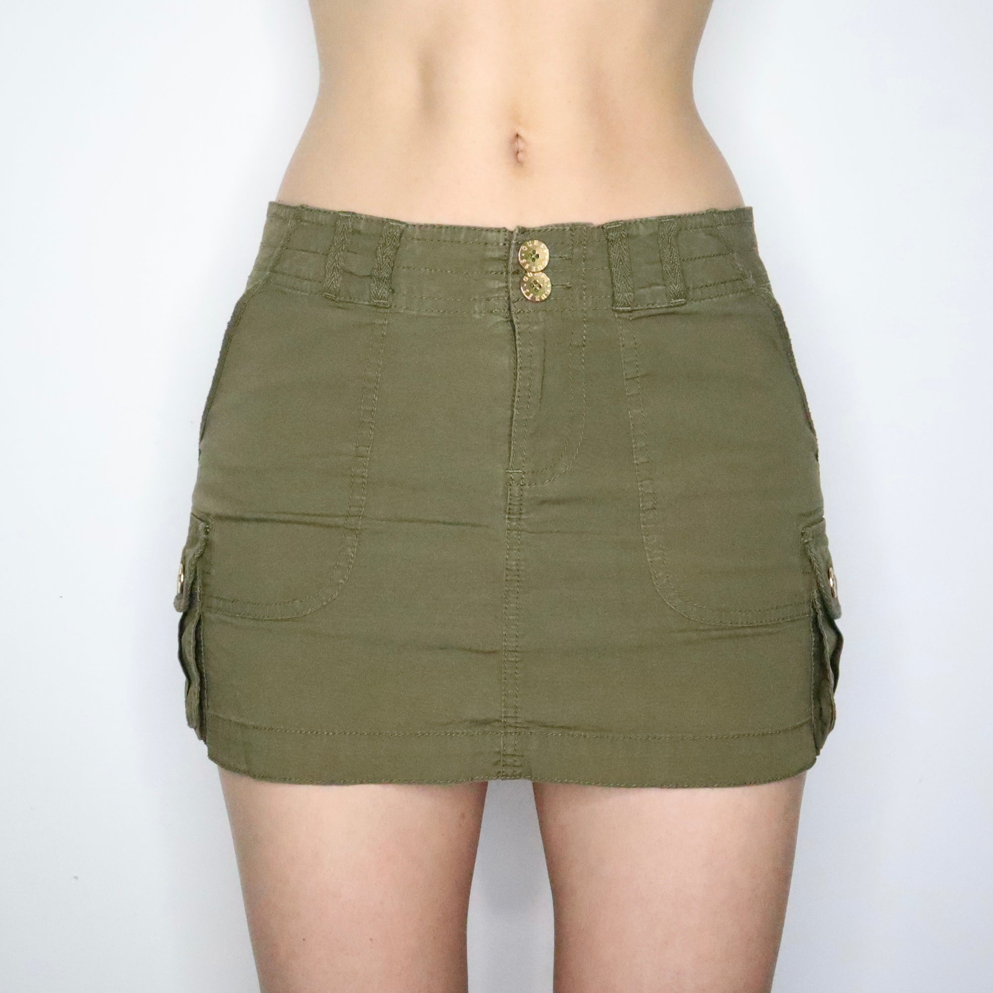 Green Cargo Mini Skirt (Small)