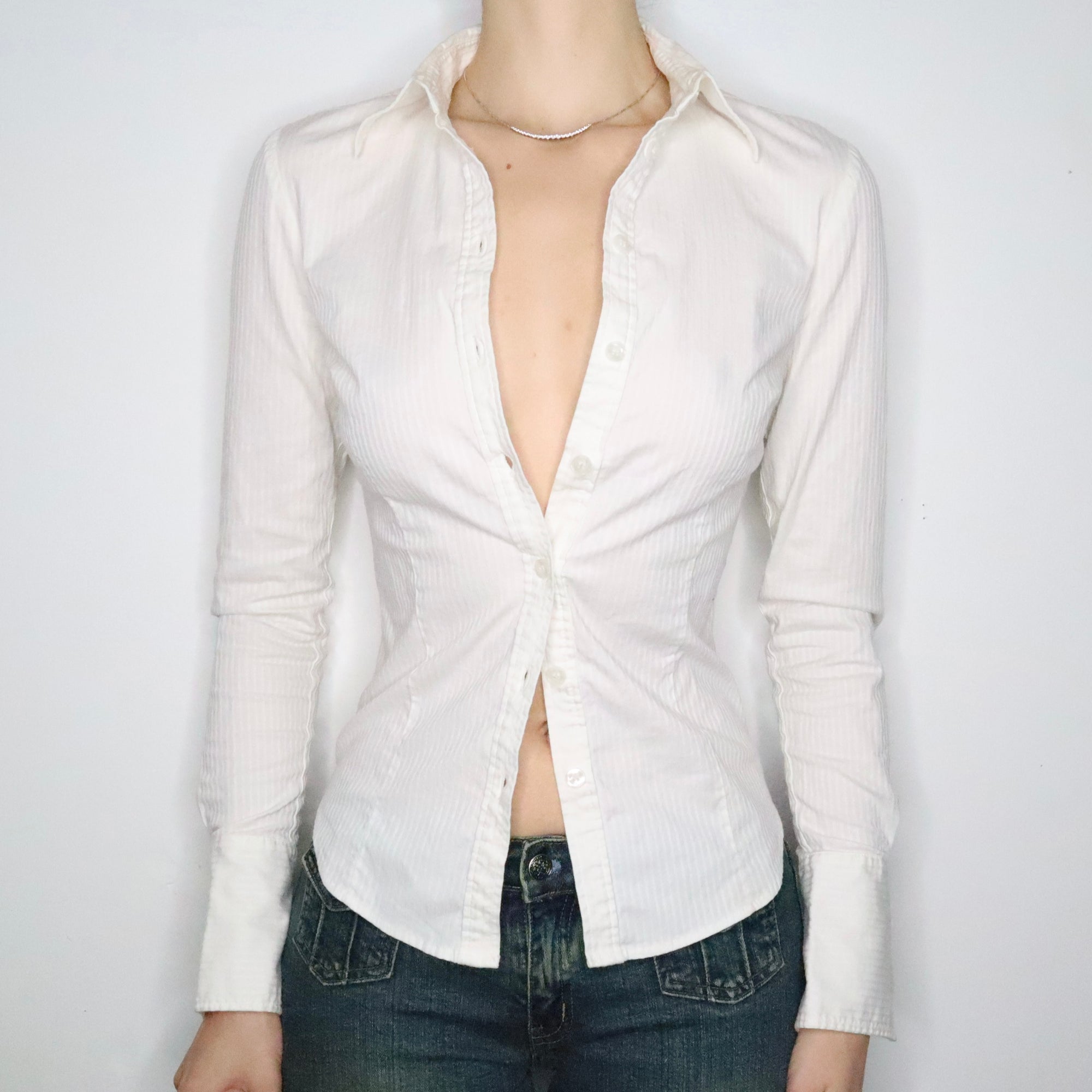 White Button-Up Blouse 