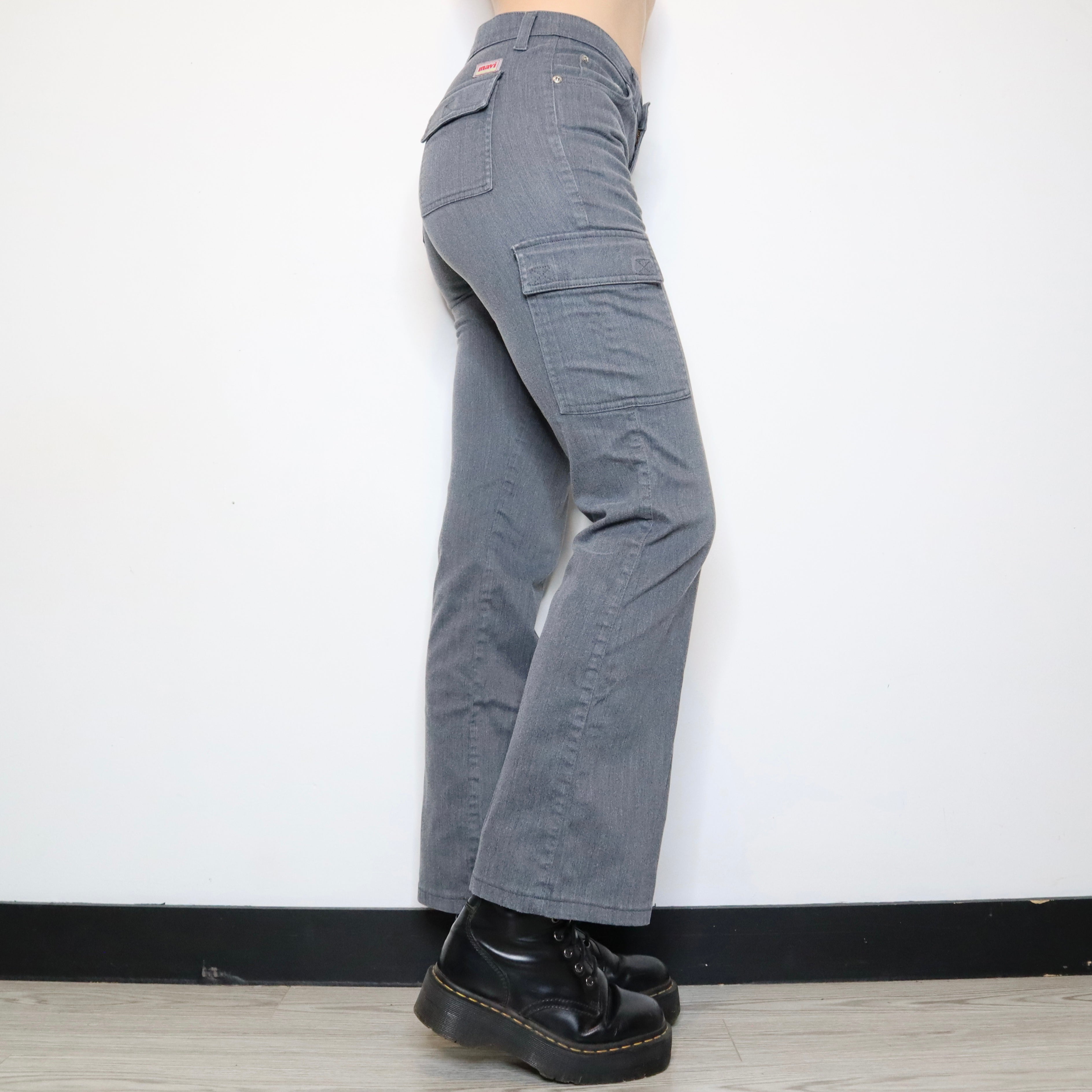 Vintage Y2K Grey Flare Cargo Pants