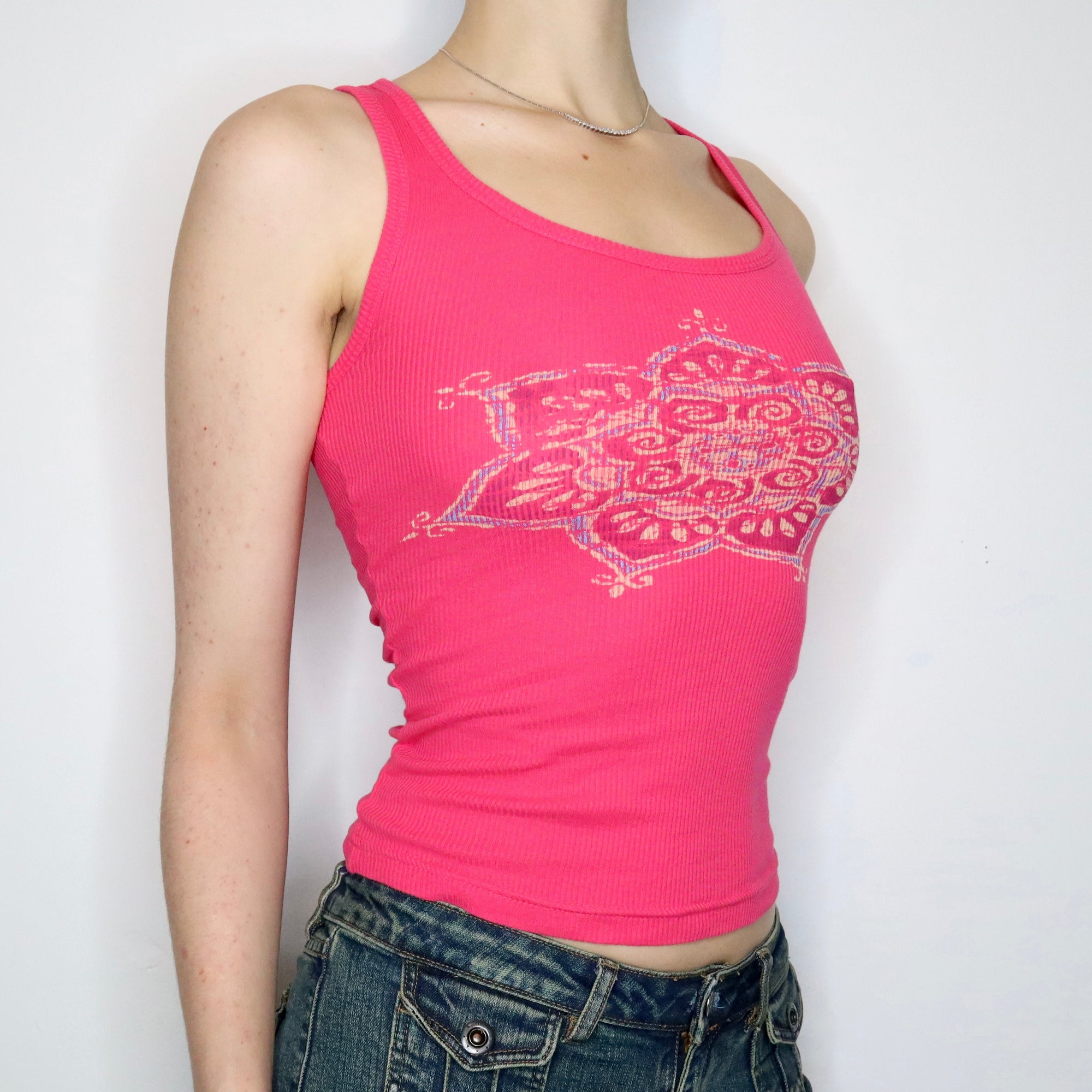 Pink Graphic Tank Top 
