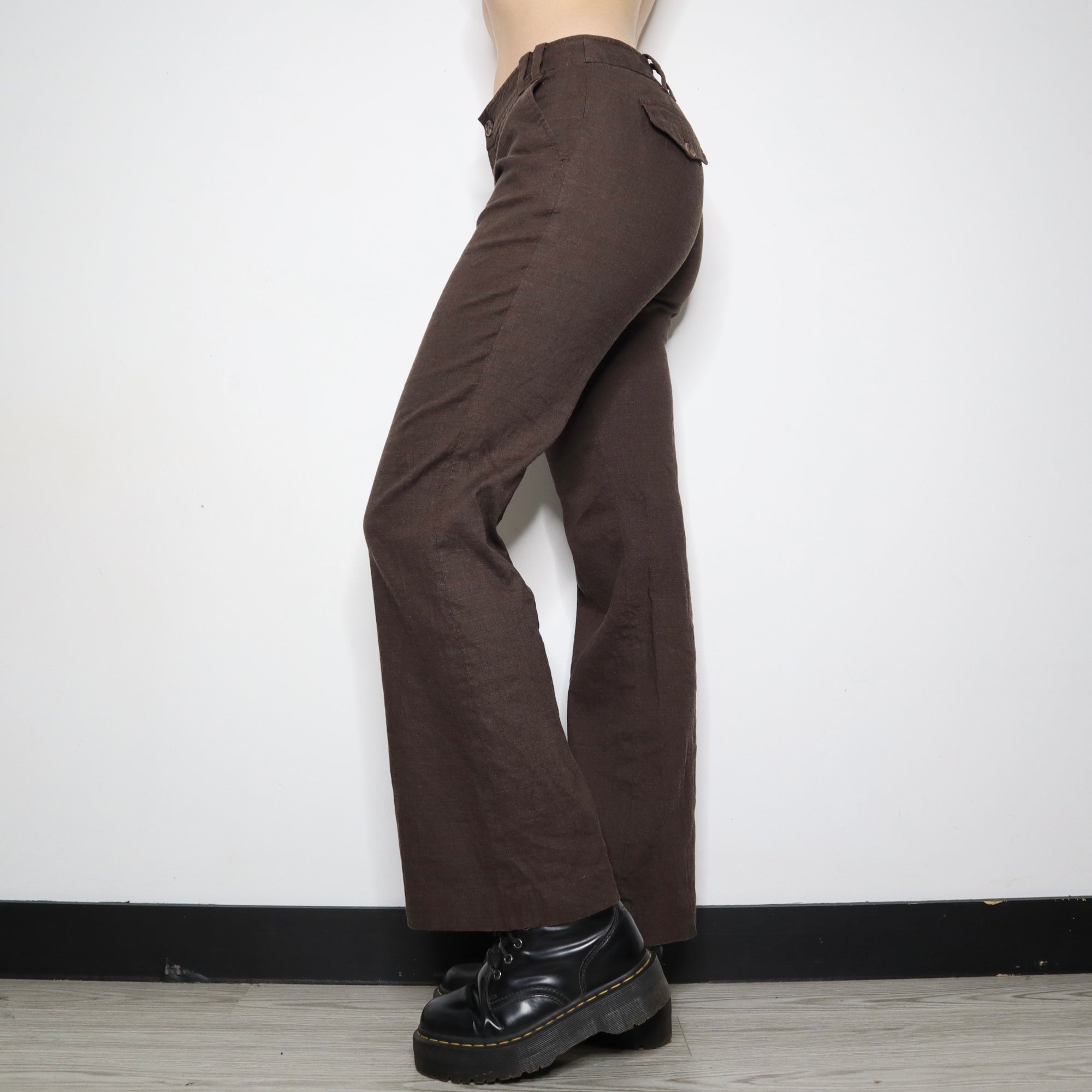 Vintage Early 2000s Mocha Brown Linen Pants