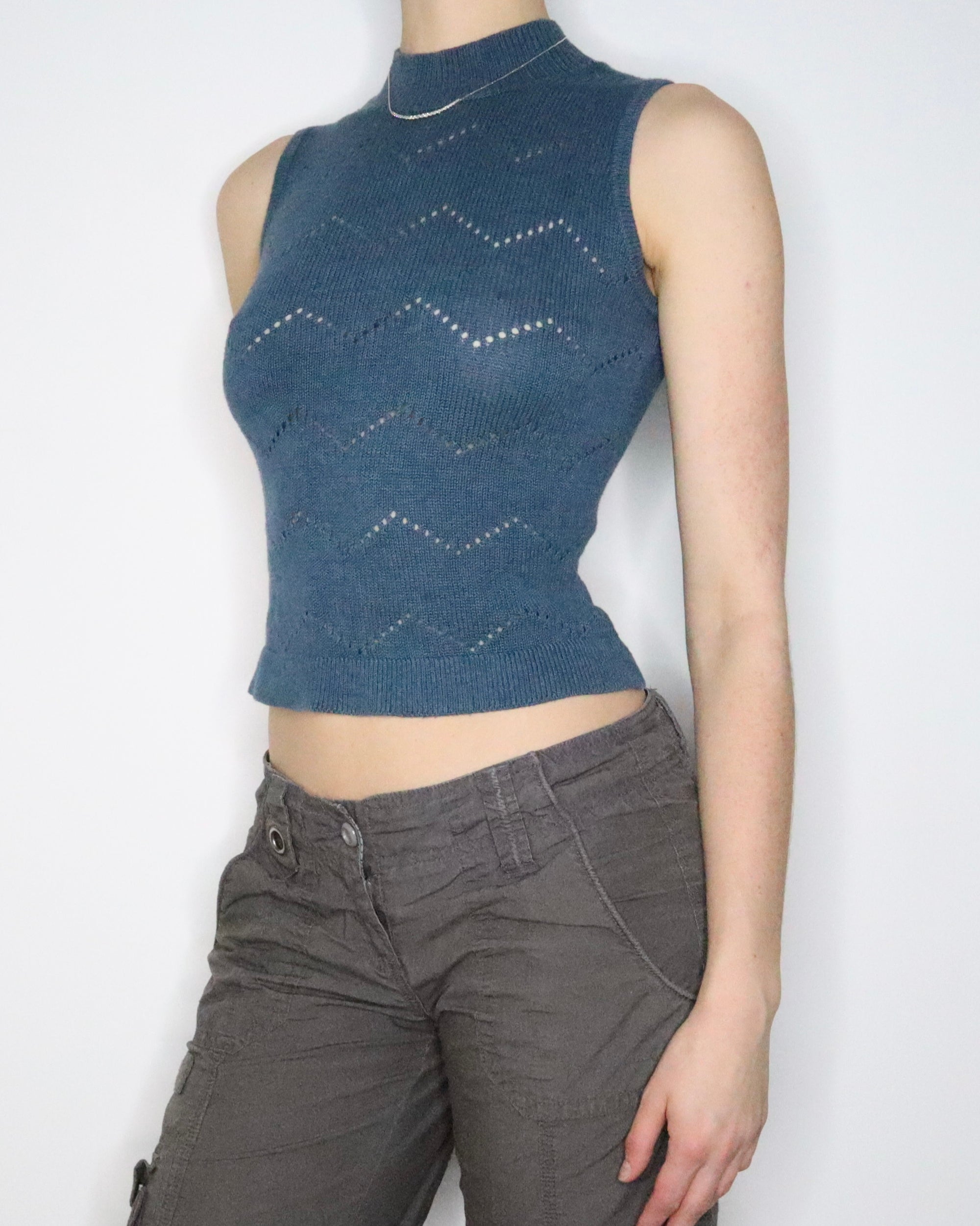 Blue Sleeveless Sweater (Small)