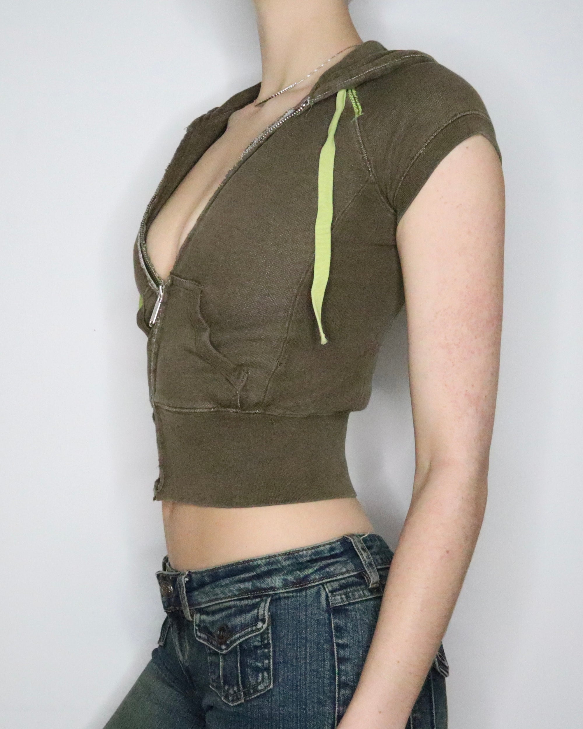 Green Short Sleeve Hoodie (XS) 
