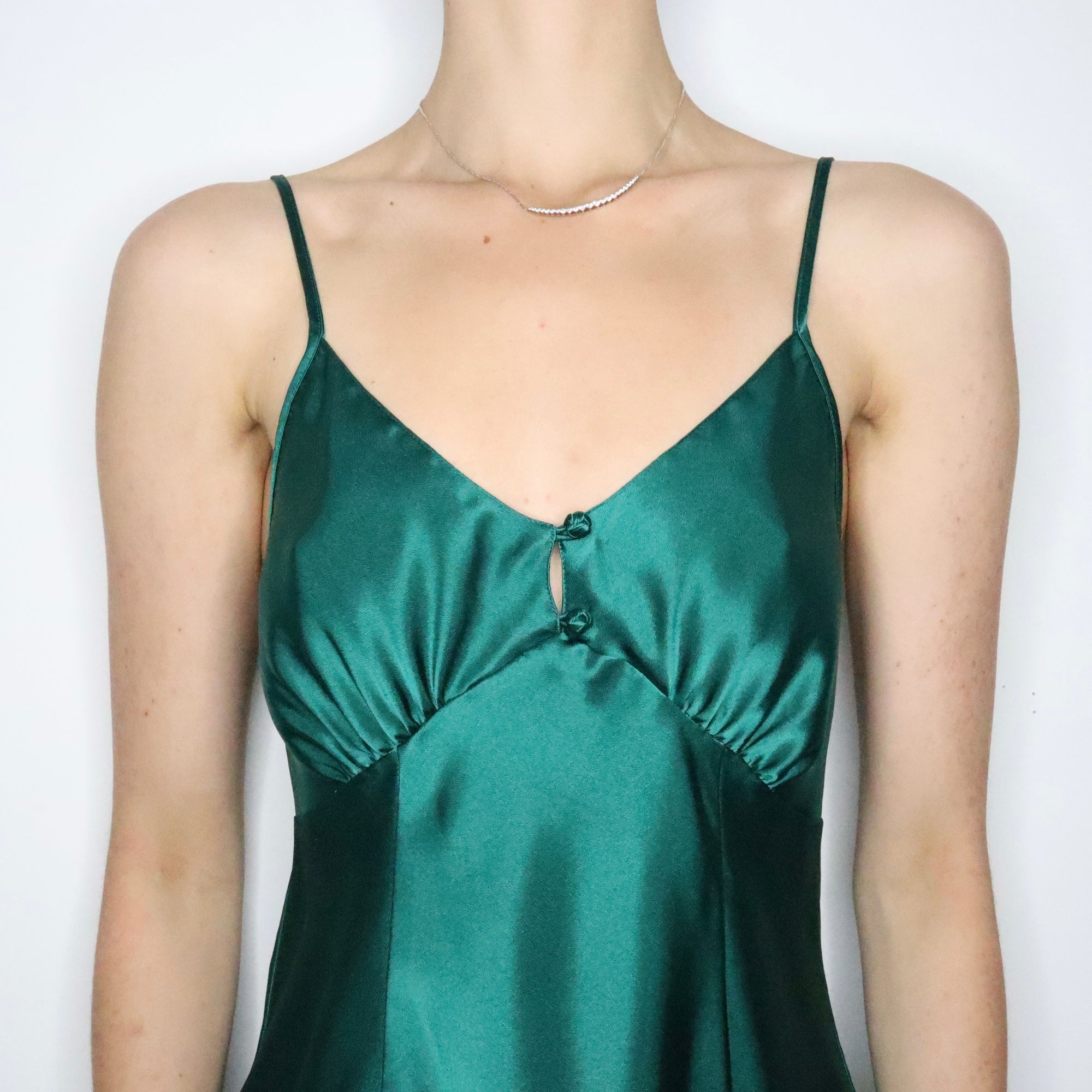 Evergreen Satin Slip Dress 