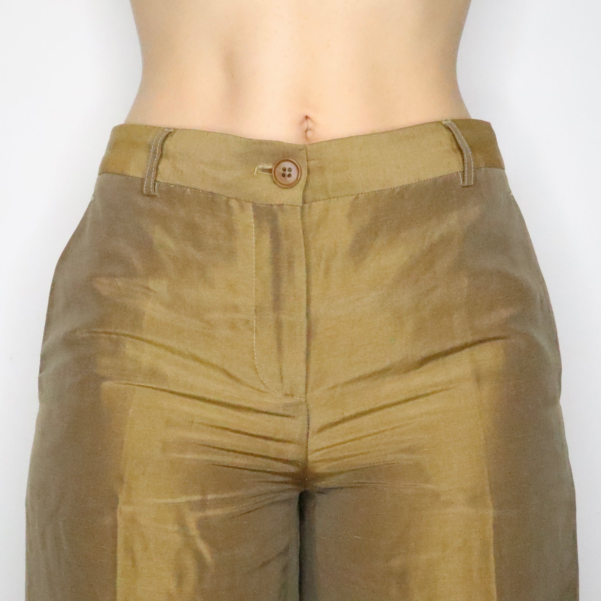 Alberta Ferretti Bronze Linen Pants (S-M)