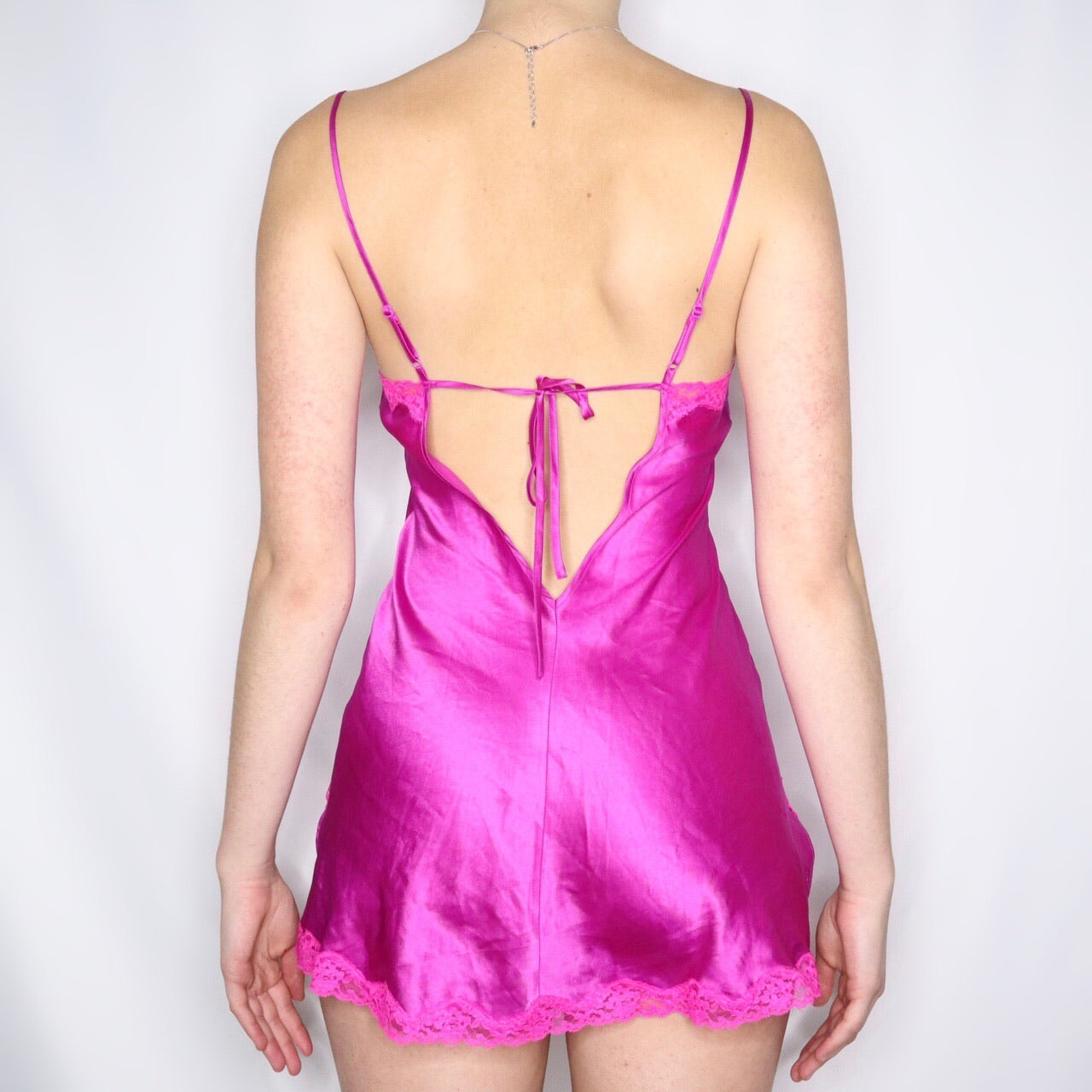 Early 2000s Fuchsia Pink Victoria's Secret Mini Slip Dress