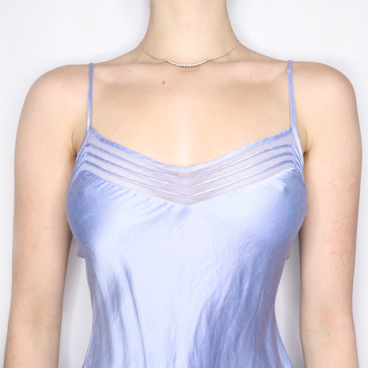 Early 2000s Victoria's Secret Pale Blue Silk Slip Dress