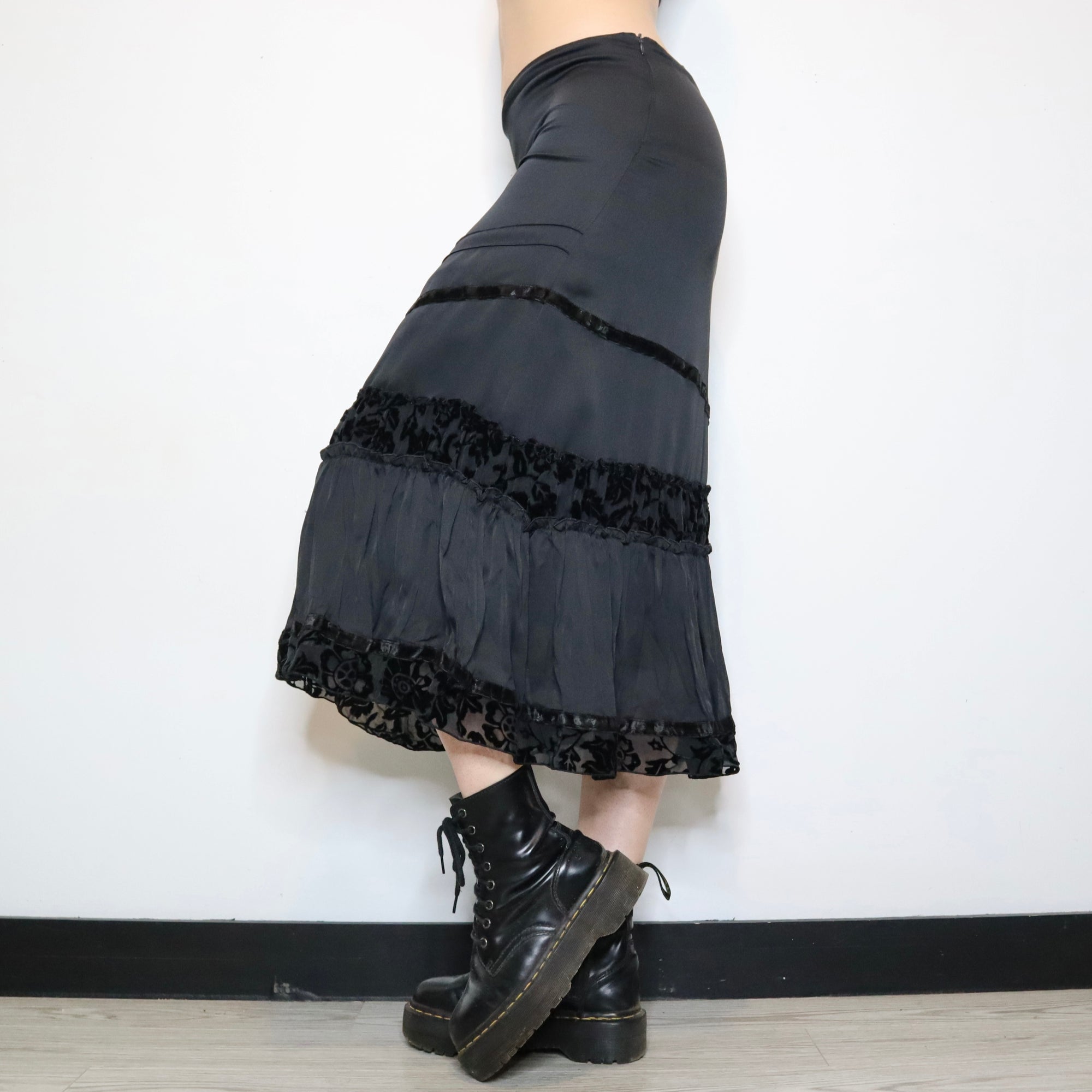 French Black Maxi Skirt 
