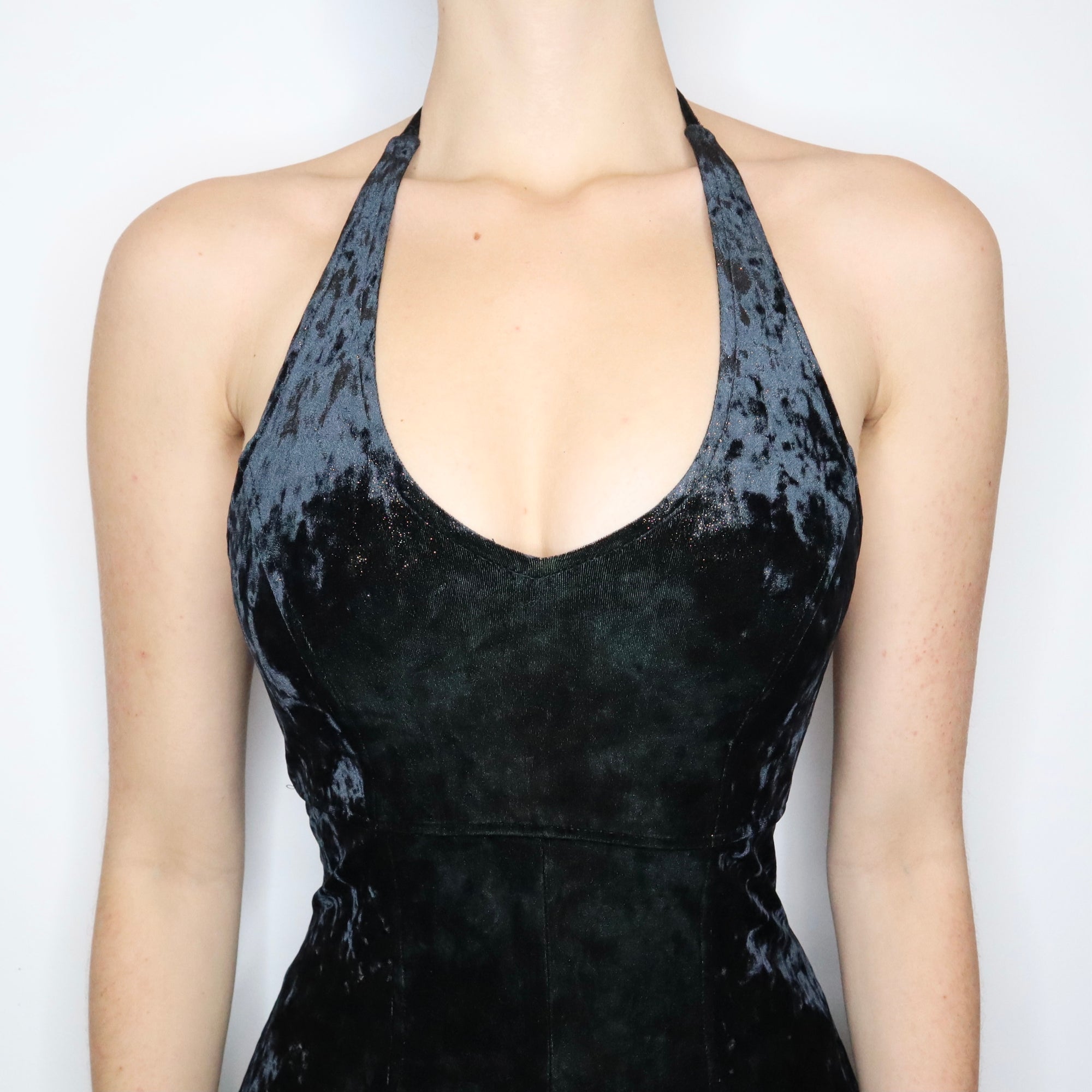 Vintage 90s Black Crushed Velvet Jumpsuit - Imber Vintage Vintage 90s Black Crushed Velvet Jumpsuit - Imber Vintage