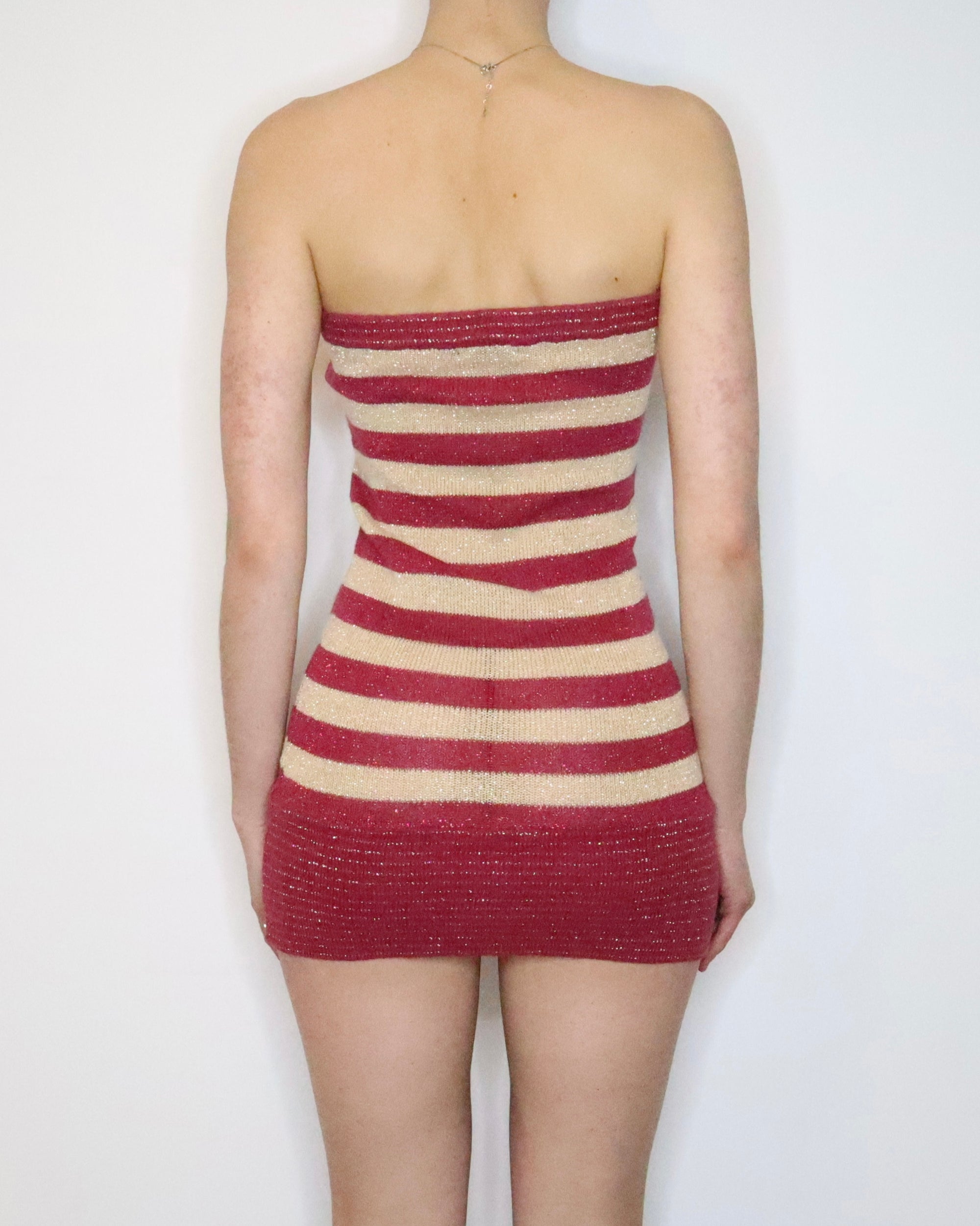 Striped Knit Mini Dress (S-M) 