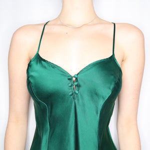 Vintage 90s Victoria's Secret Gold Label Evergreen Silk Slip Dress - Imber Vintage Vintage 90s Victoria's Secret Gold Label Evergreen Silk Slip Dress - Imber Vintage