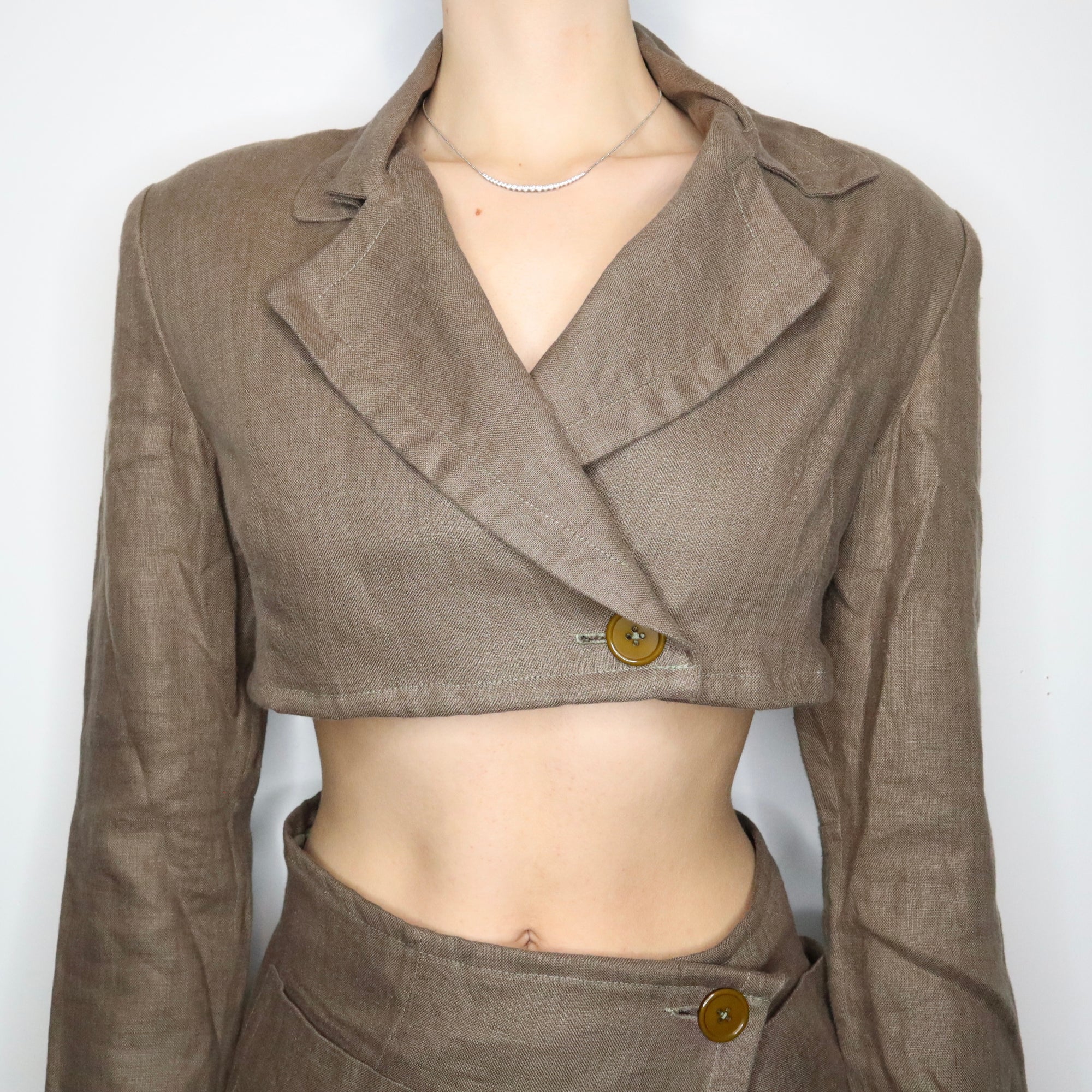 Cropped Blazer and Skirt Set (Medium)