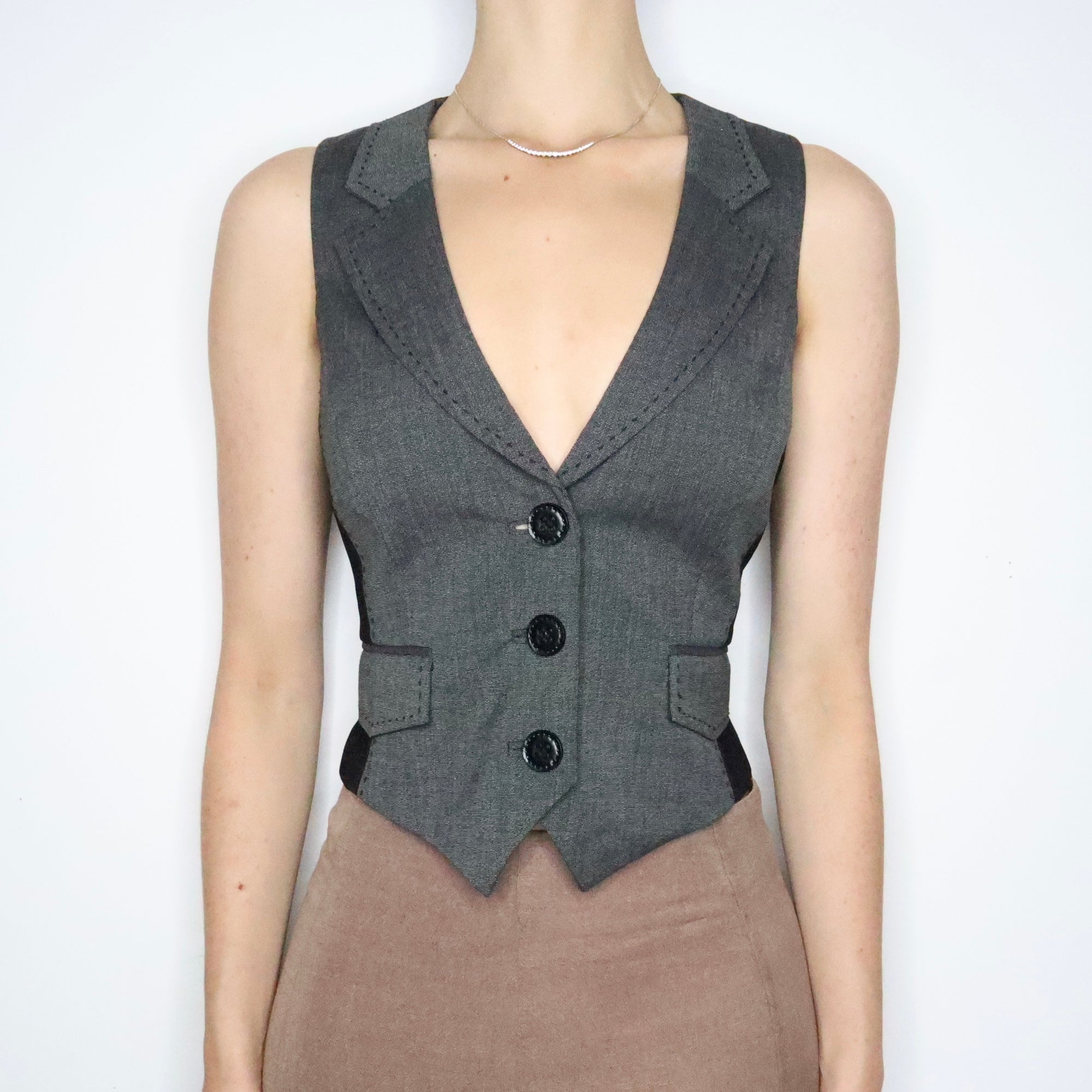 Gray Button Up Vest (M-L)