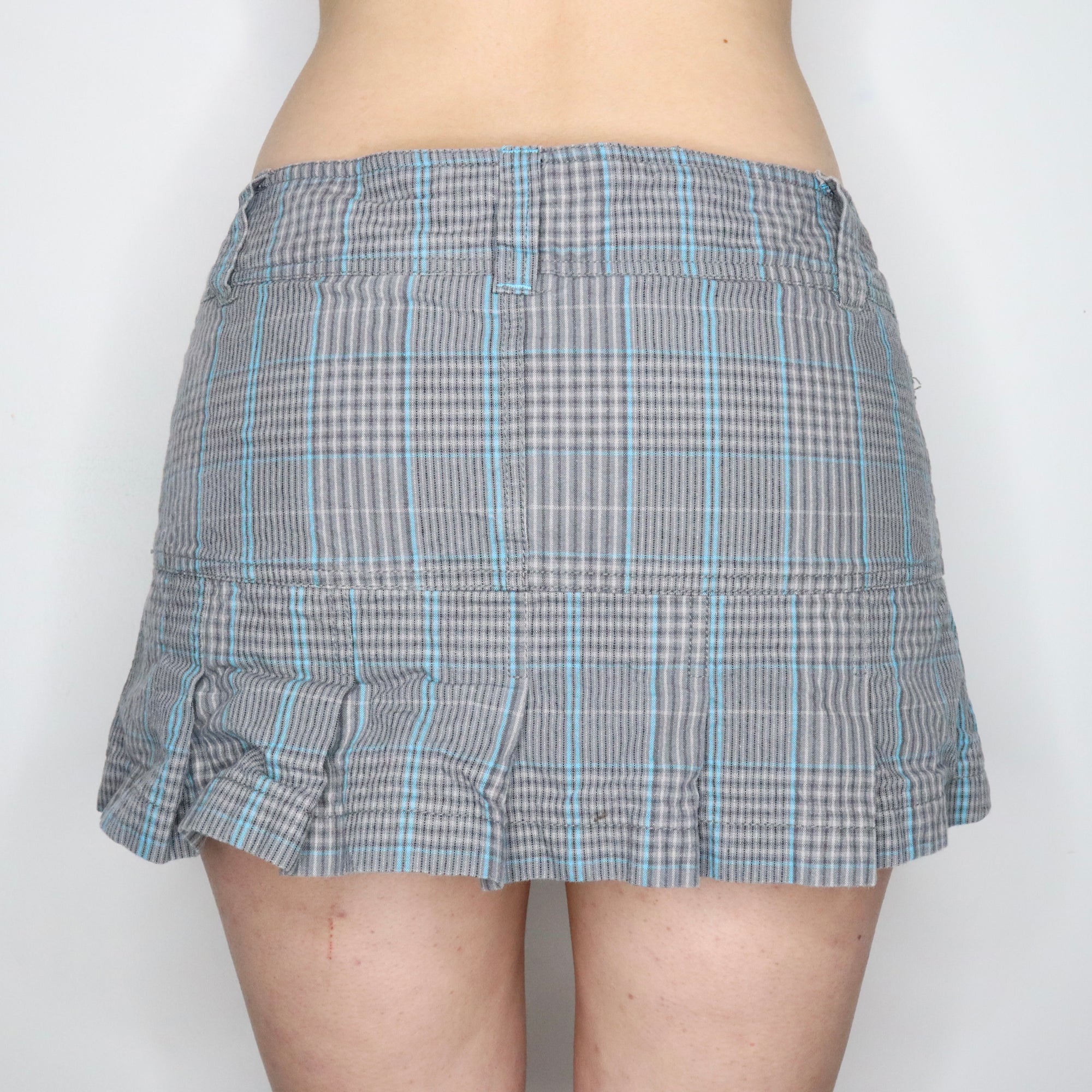 Pleated Plaid Mini Skirt 