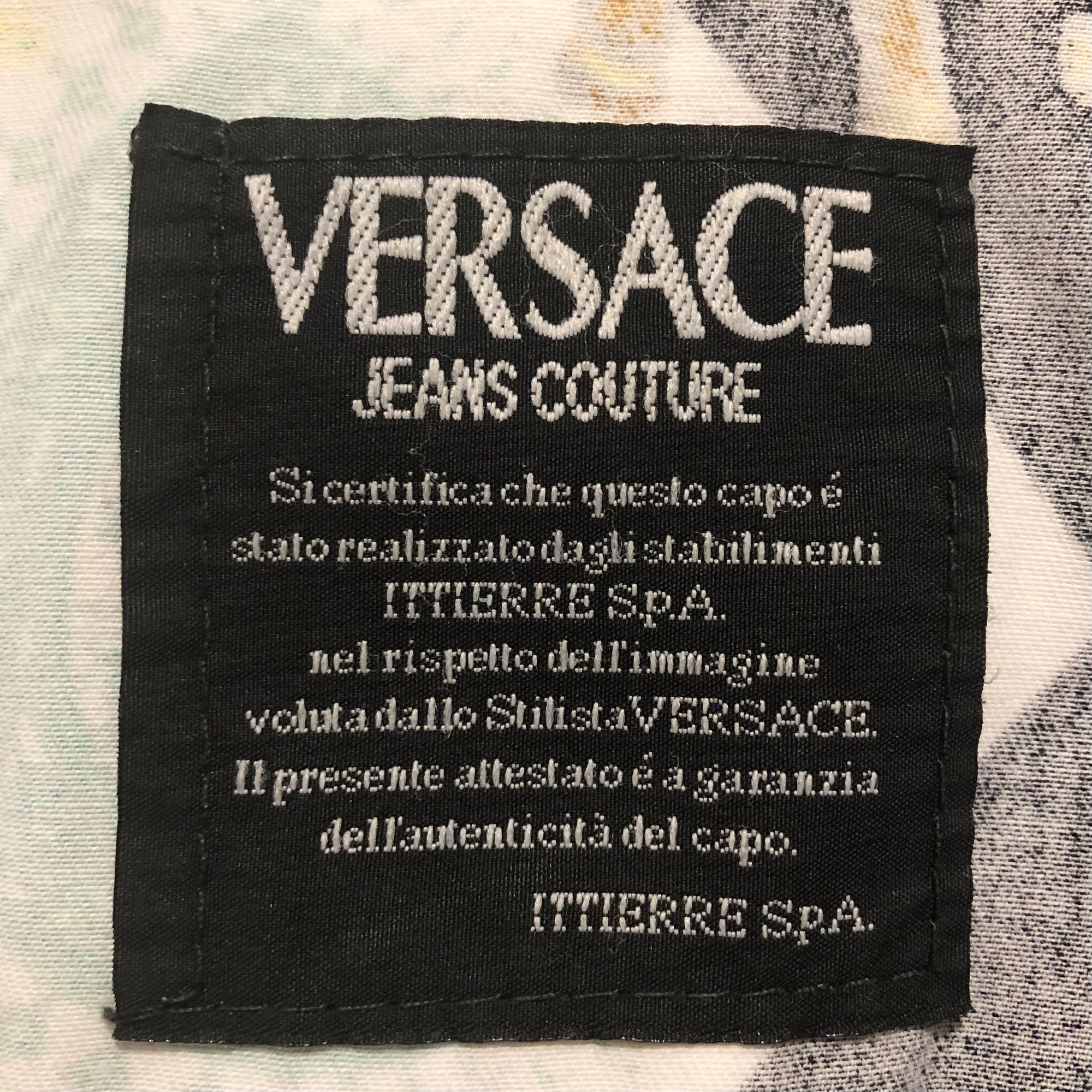 Rare Vintage 90s Versace High Waisted Elephant Print Jeans