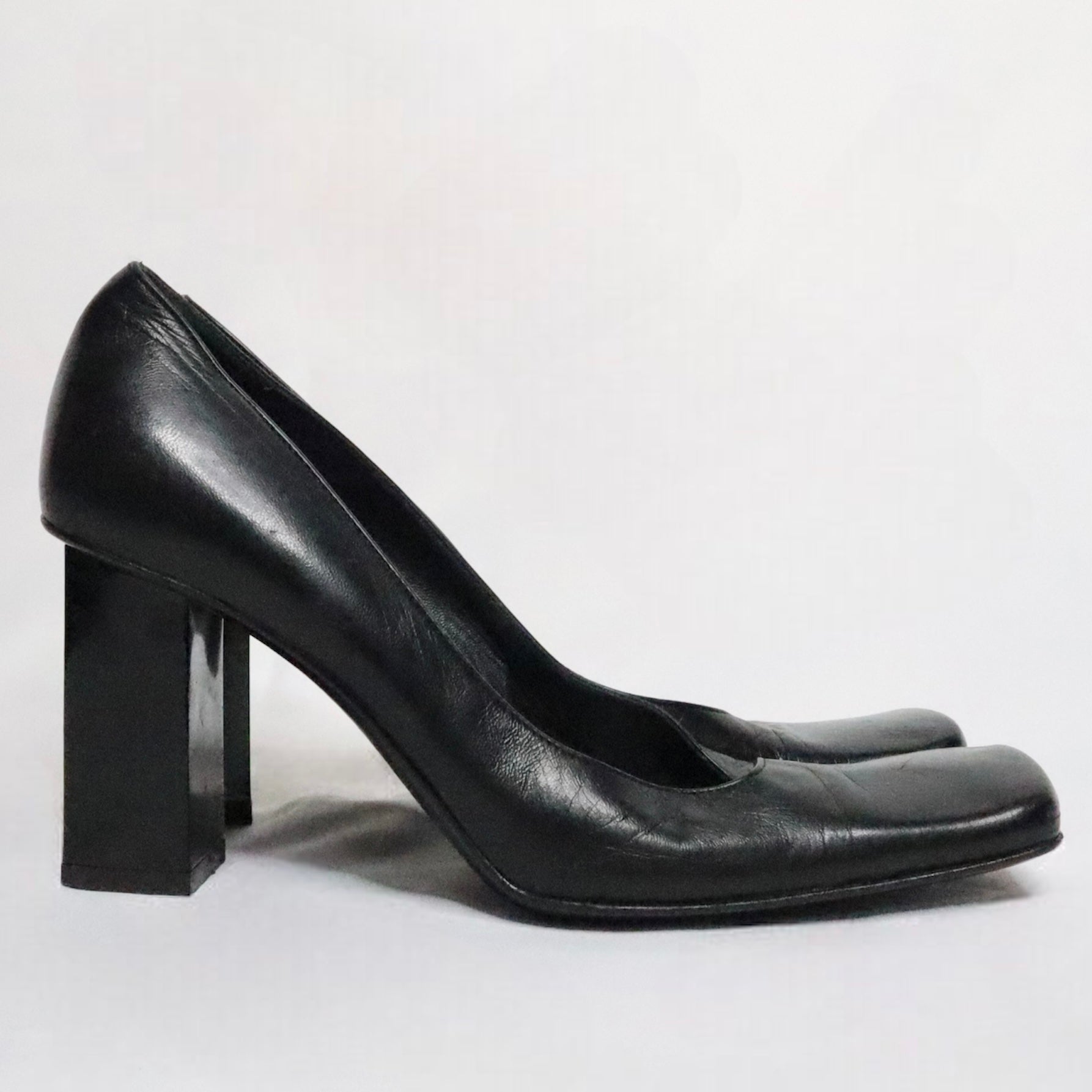 Dolce & Gabbana Black Leather Heels (5-5.5 US/35 EU)