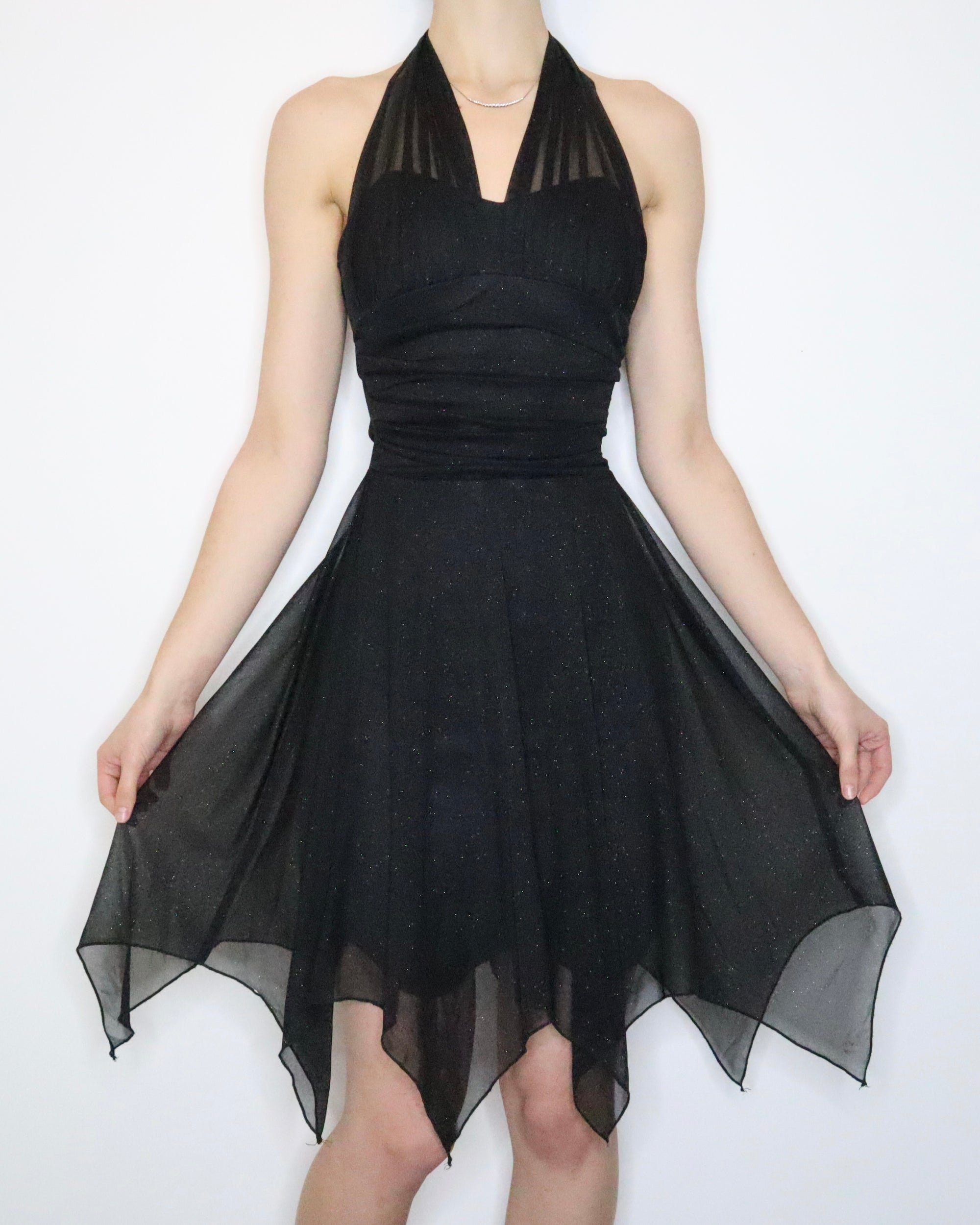 90S Black Glitter Fairy Dress (Small) - Imber Vintage 90S Black Glitter Fairy Dress (Small) - Imber Vintage