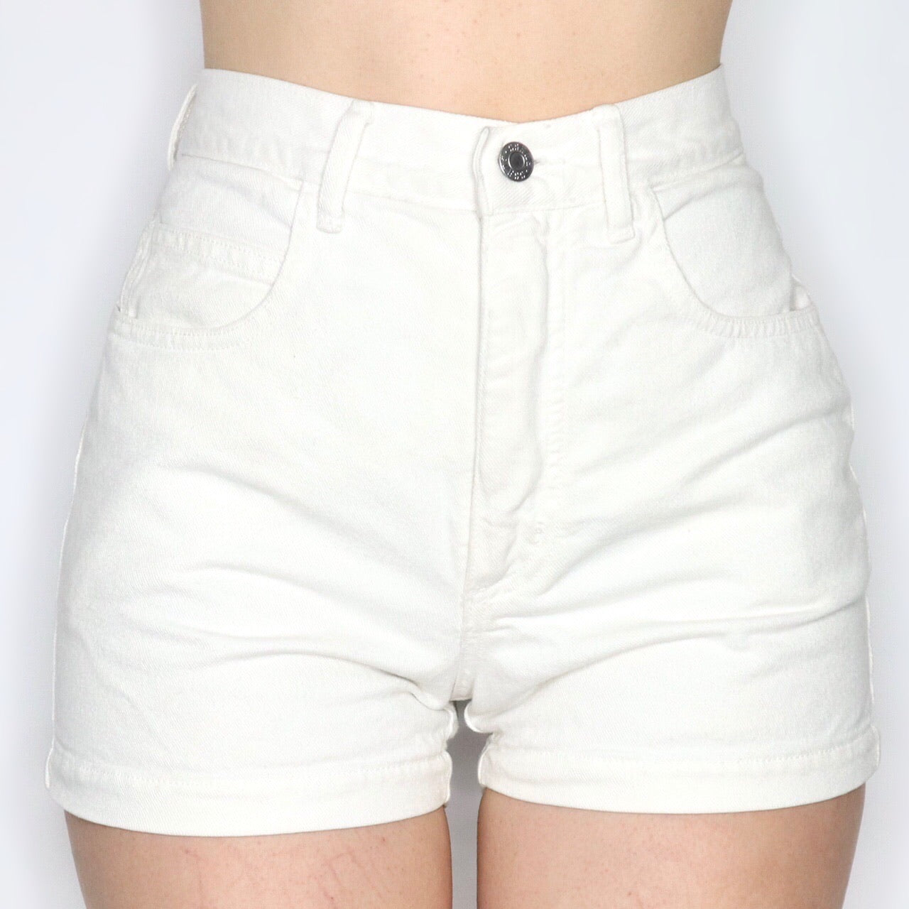 Vintage 80s Guess High Waisted White Denim Shorts