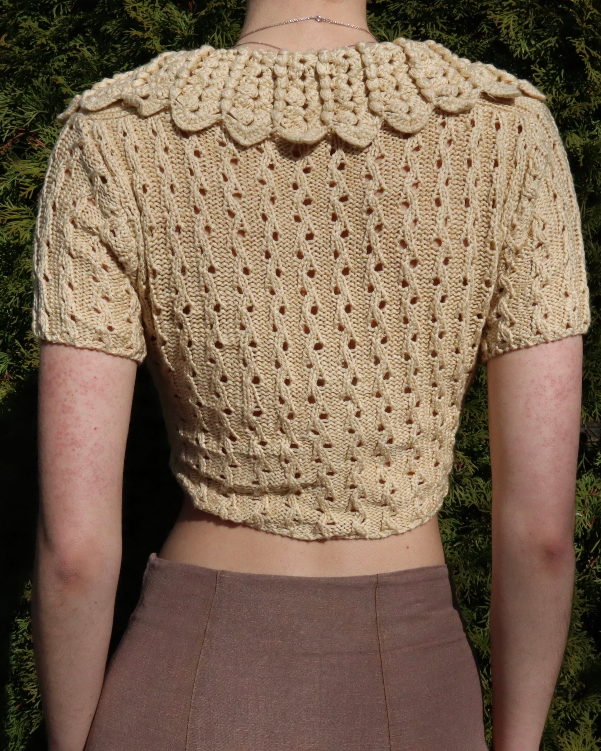 Cropped Crochet Cardigan (S-M) 