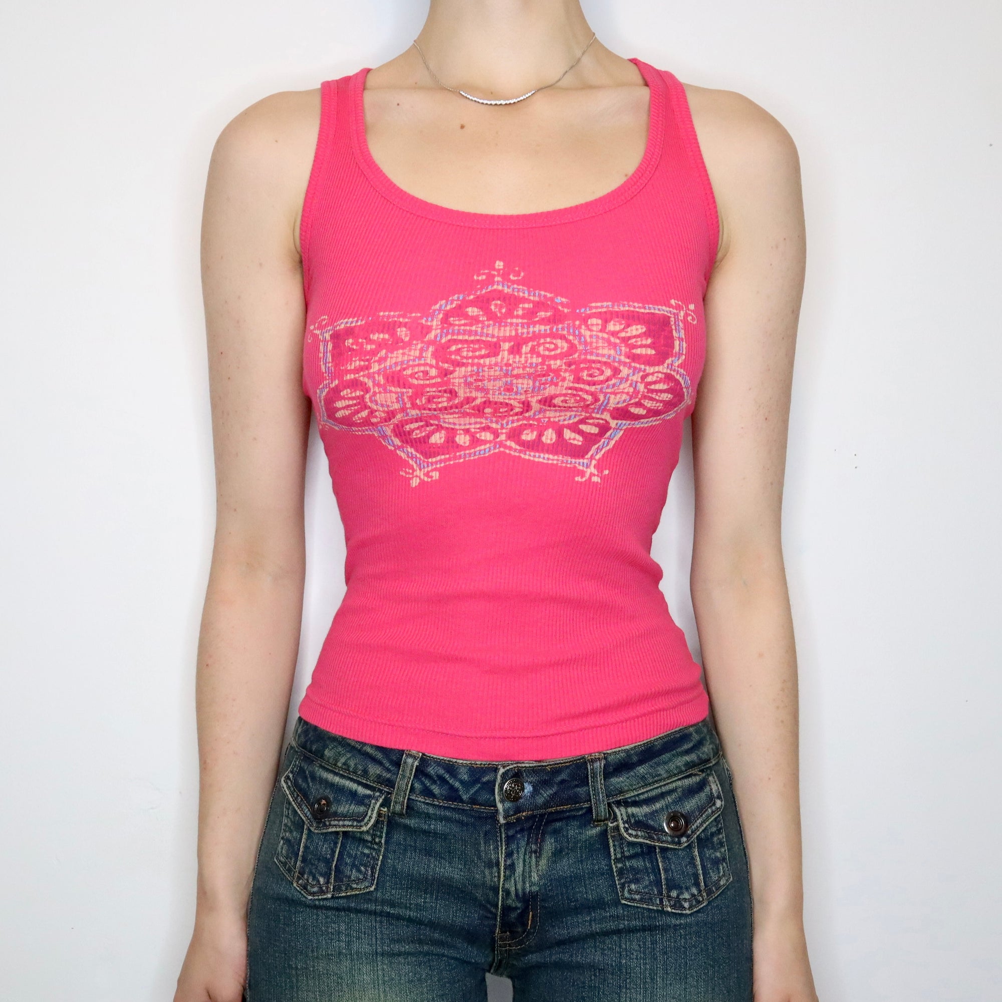 Pink Graphic Tank Top 
