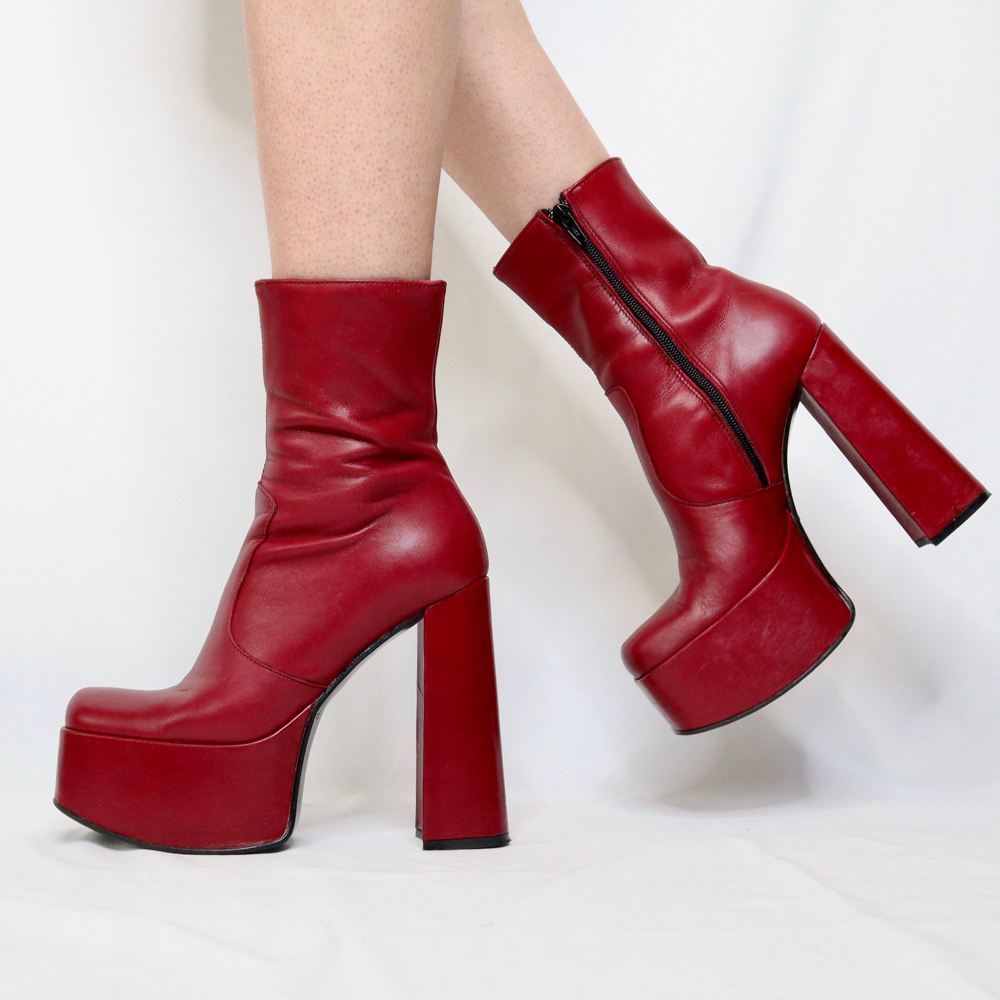 Cherry Red Platform Boots 