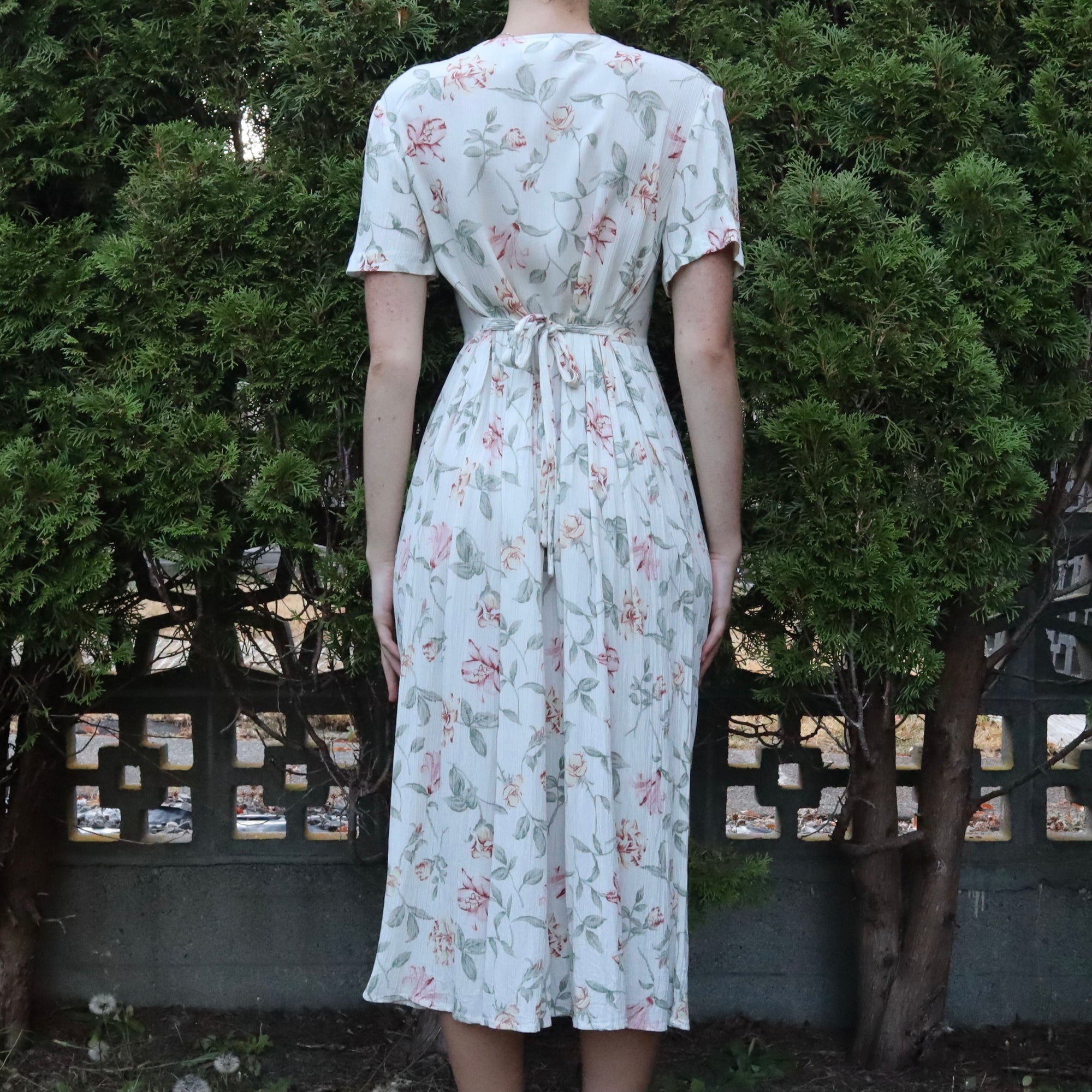 Vintage 90s Muted Floral Maxi Dress