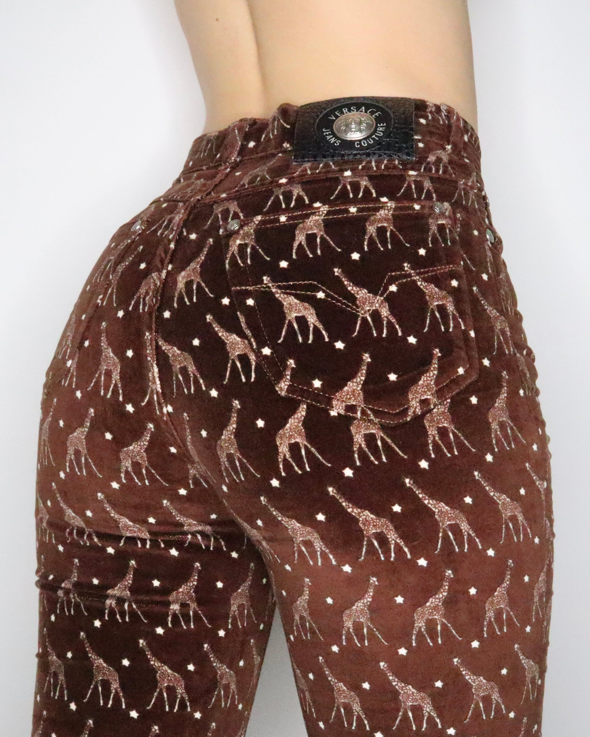 Versace Velvet Giraffe Pants (Small) 