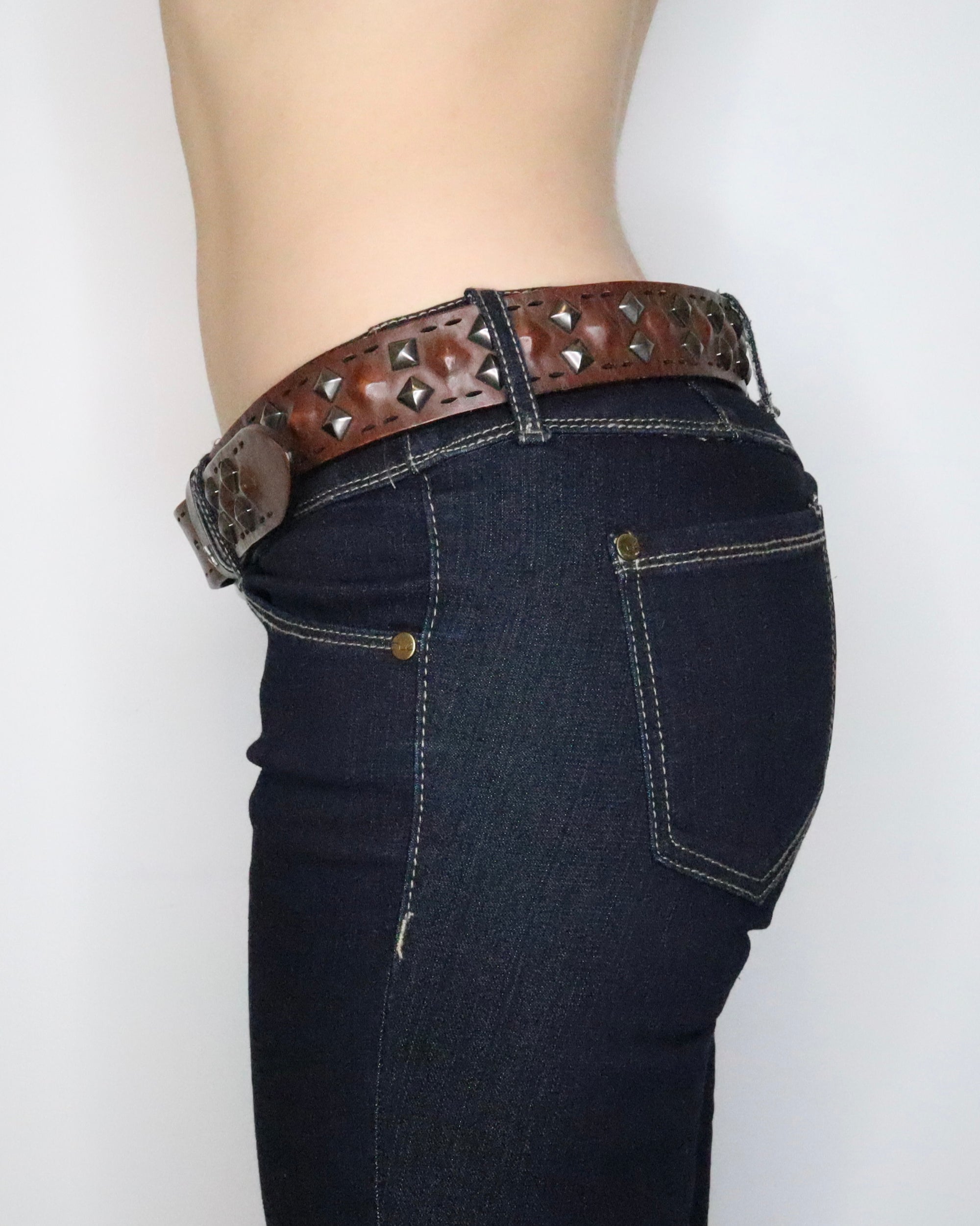 John Varvatos Studded Leather Belt (M-L) 