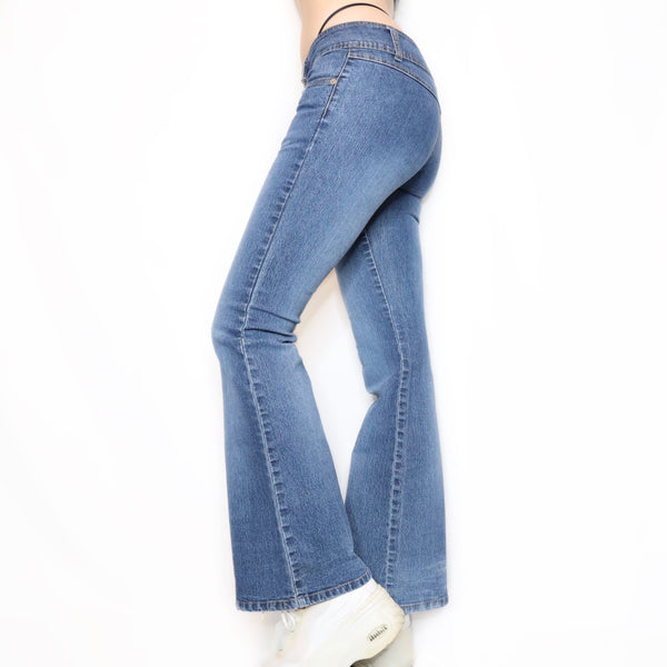 Vintage Early 2000s Stretchy Low Rise Flare Jeans - Imber Vintage