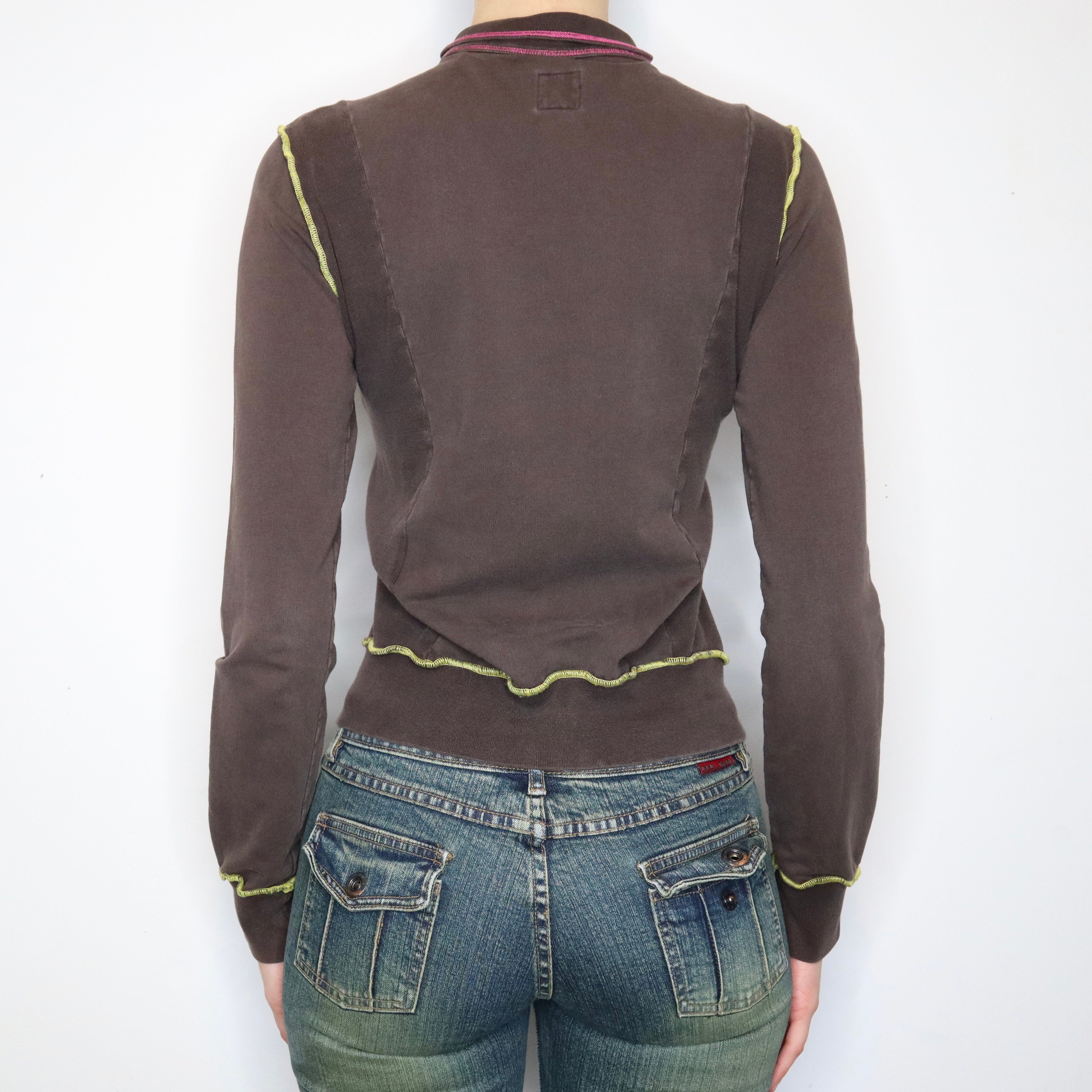 Miss Sixty Brown Zip-Up (Medium) - Imber Vintage