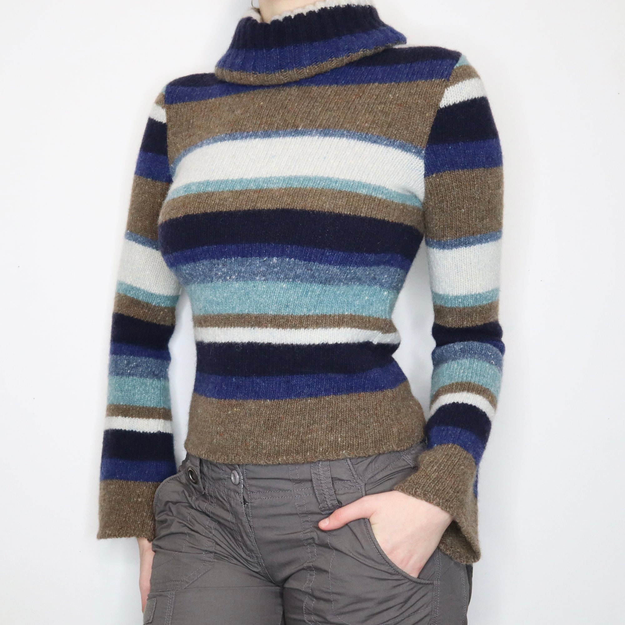 Striped Turtleneck Sweater 