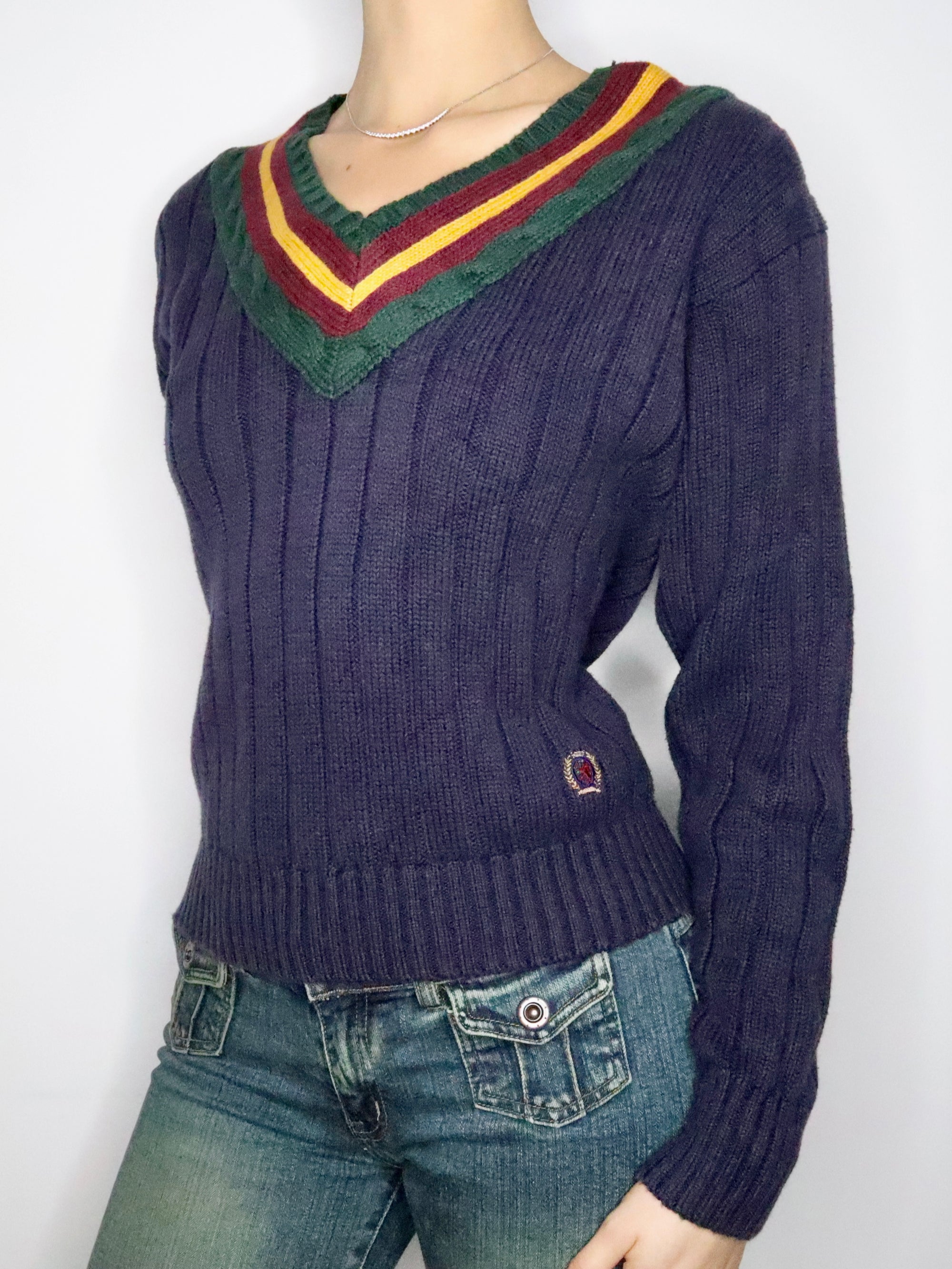 Tommy Hilfiger Navy Sweater (M-L) 