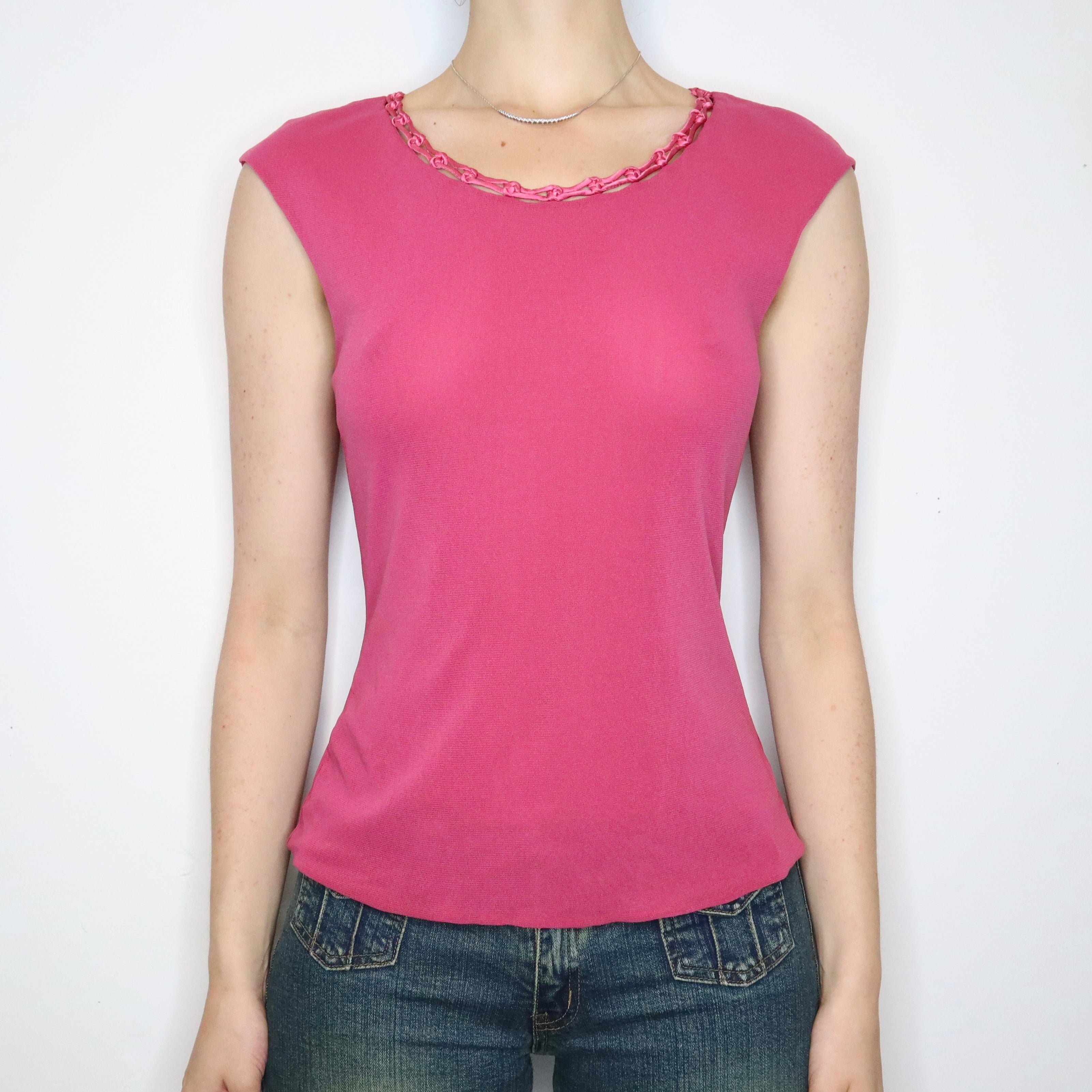 Vivienne Tam Pink Mesh Top (Medium) - Imber Vintage