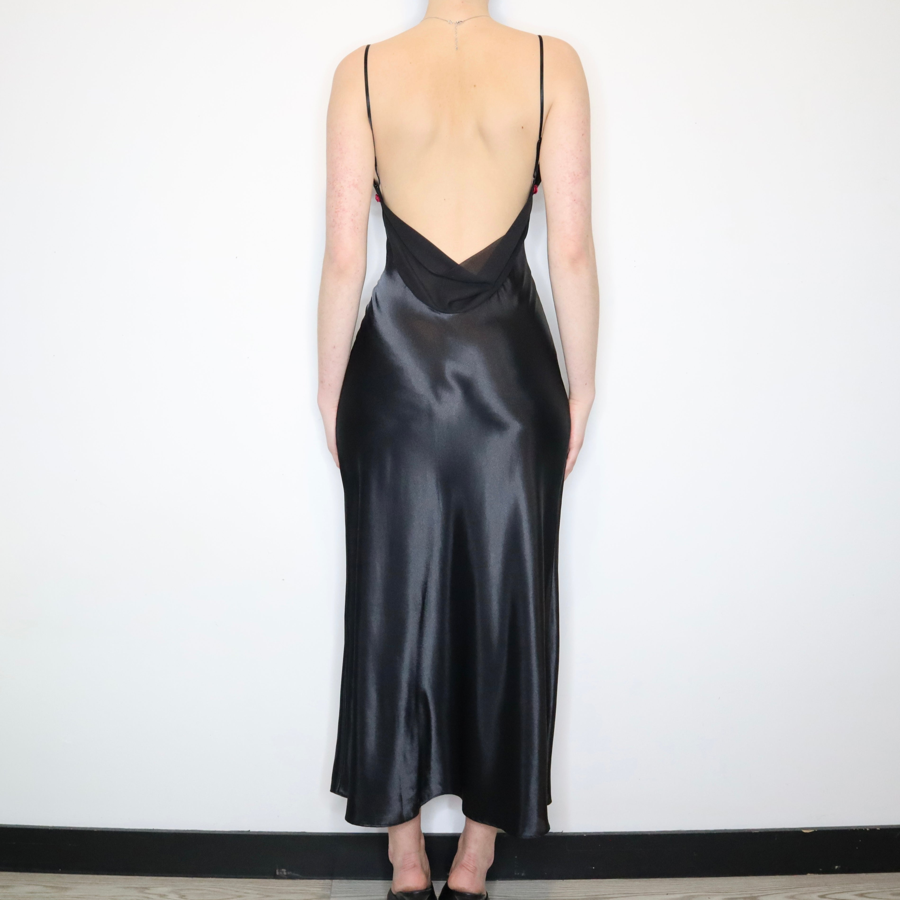 Black Satin Slip Dress