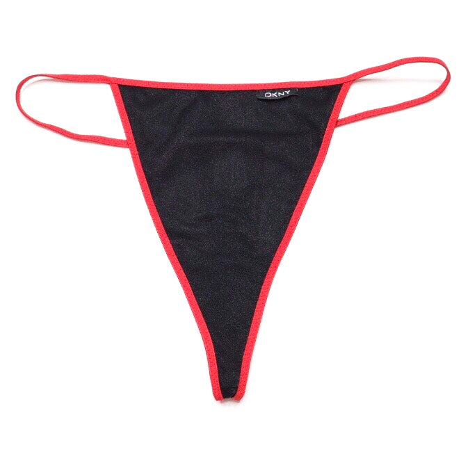 Vintage 90s DKNY Black and Red High Cut Thong