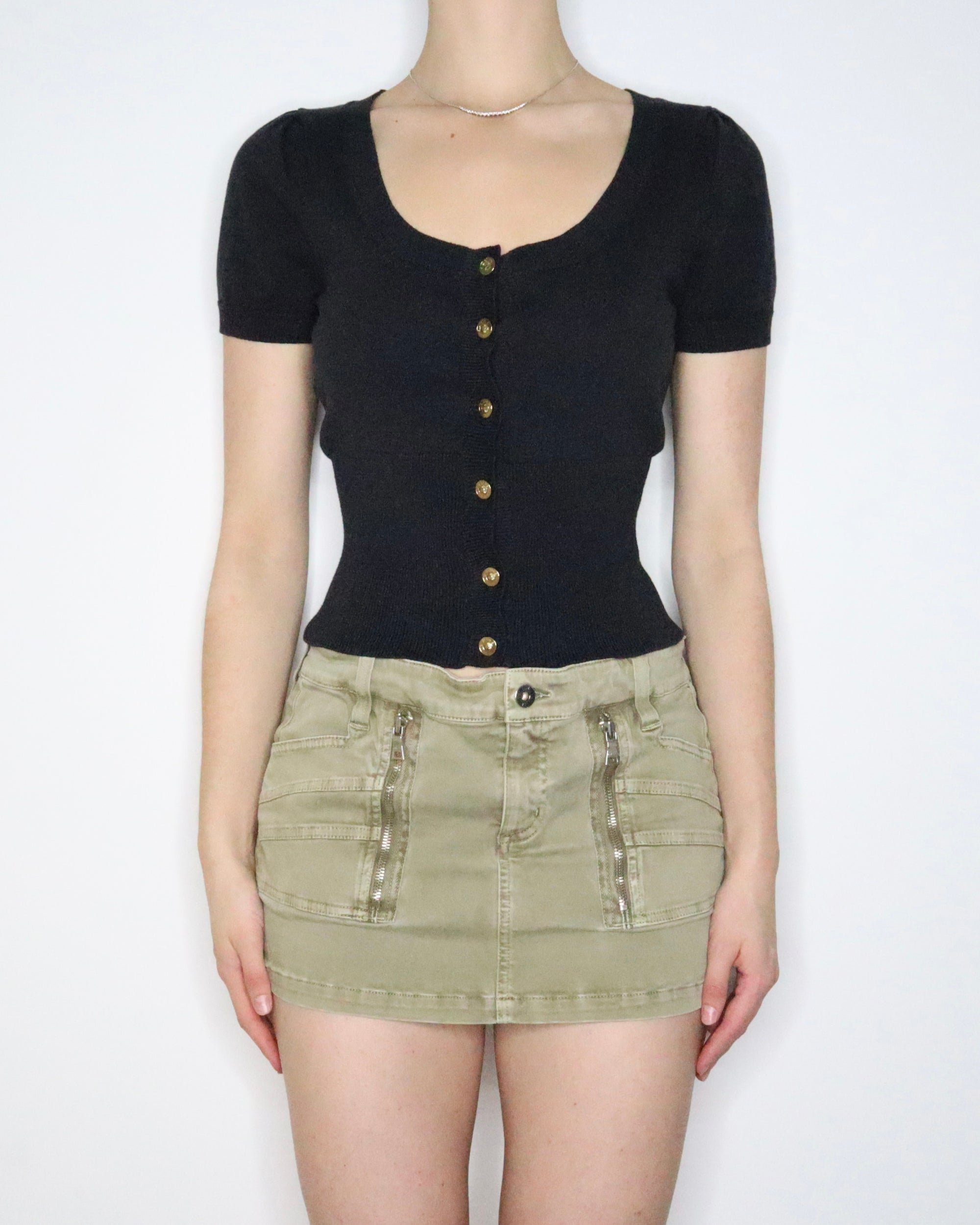 Guess Black Short Sleeve Cardigan (S-M) 