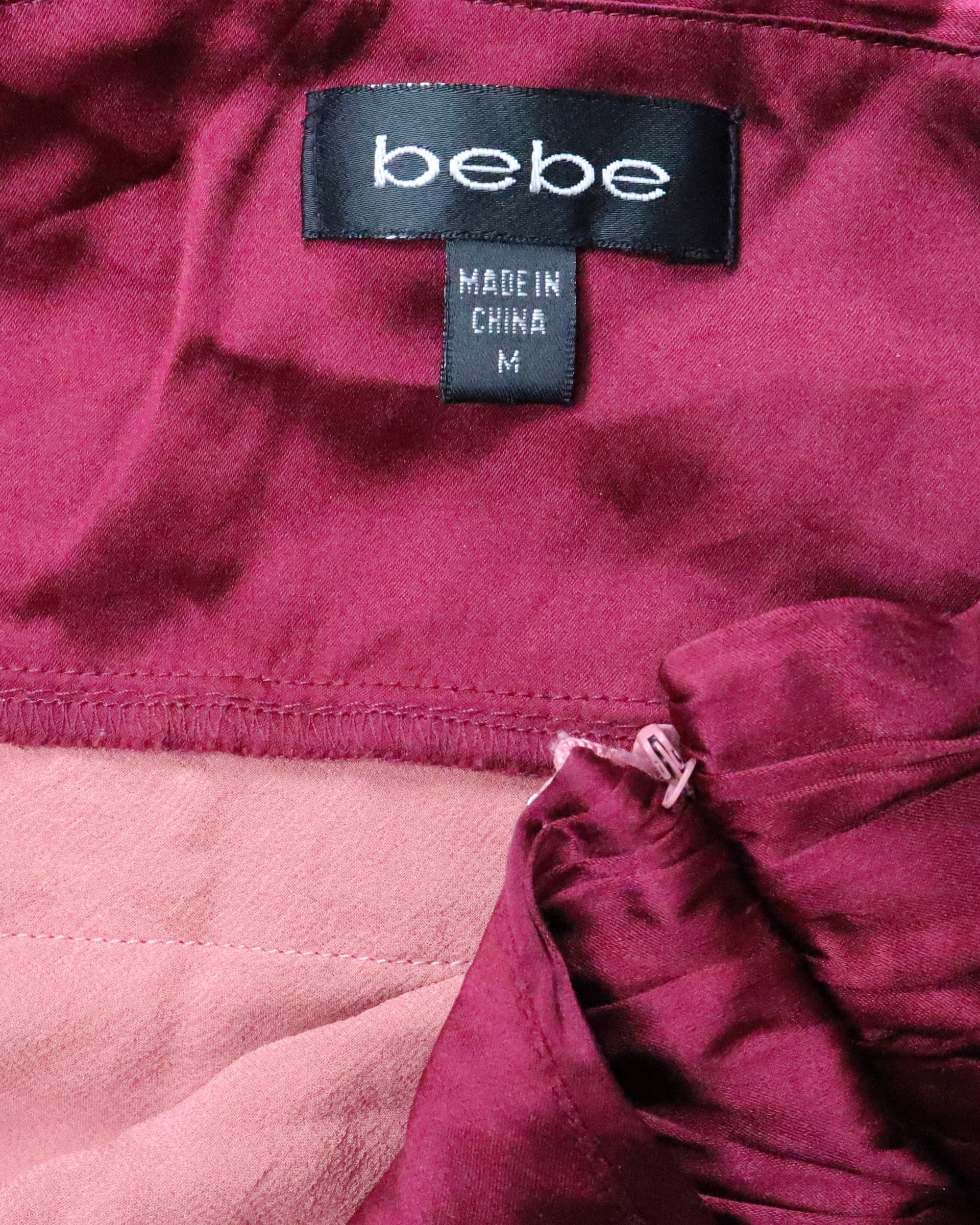 Bebe Pink Silk Babydoll Top (S-M) 