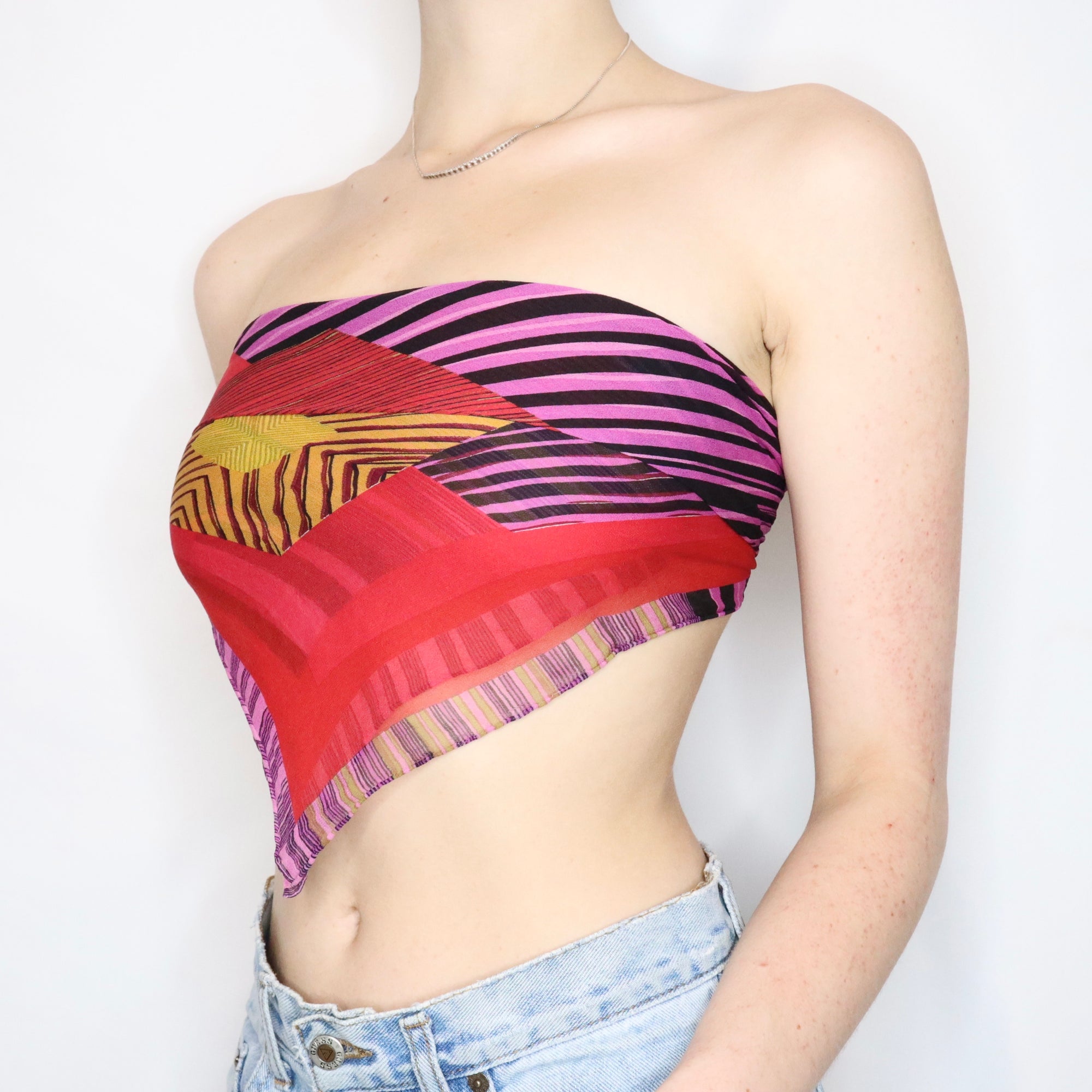 Vintage 90s Abstract Sheer Silk Scarf - Imber Vintage Vintage 90s Abstract Sheer Silk Scarf - Imber Vintage
