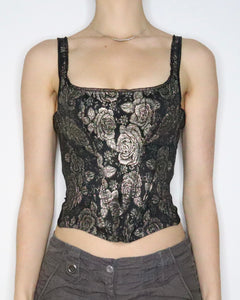 Gold Rose Corset (Small/34B) - Imber Vintage